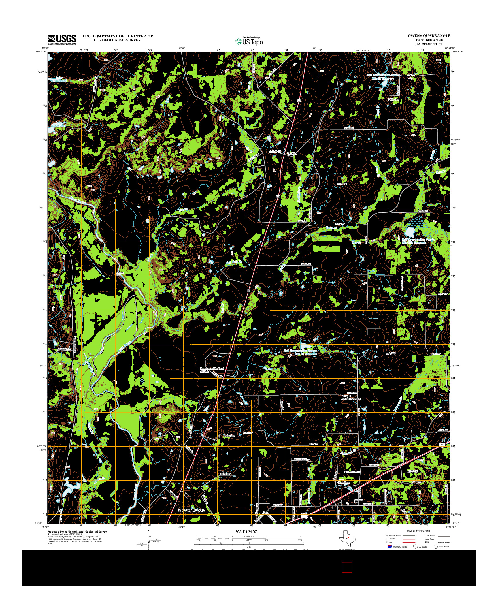 USGS US TOPO 7.5-MINUTE MAP FOR OWENS, TX 2013