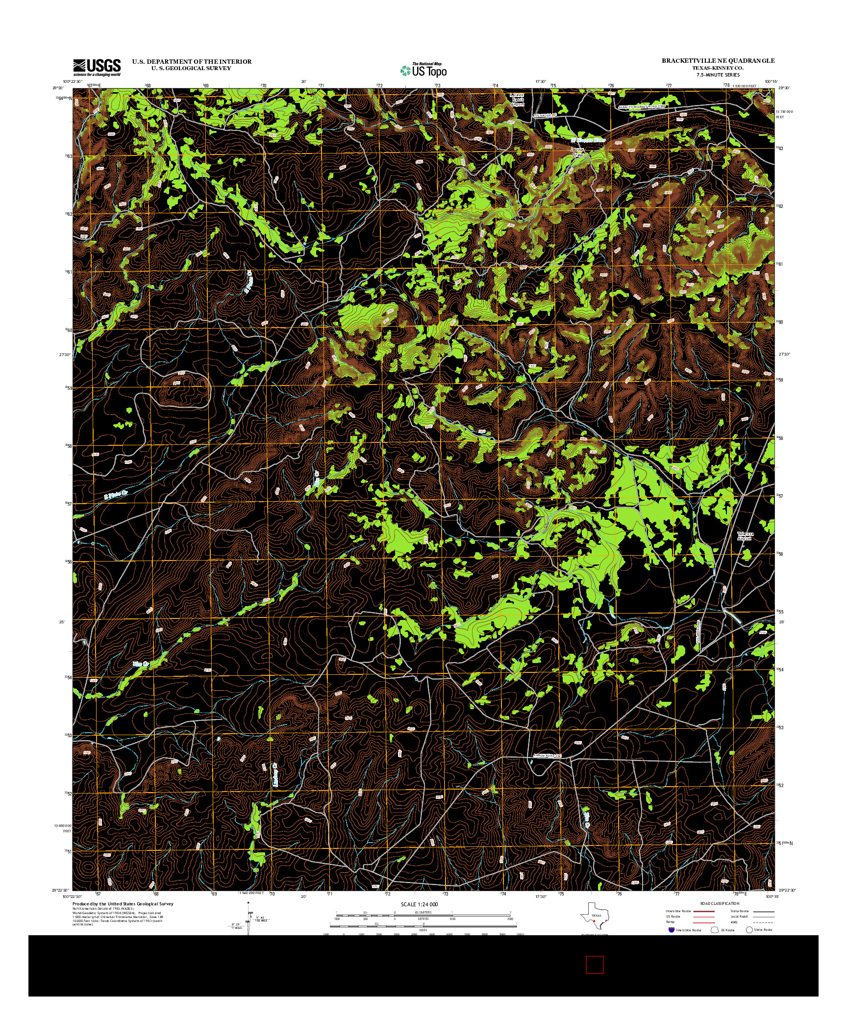 USGS US TOPO 7.5-MINUTE MAP FOR BRACKETTVILLE NE, TX 2013