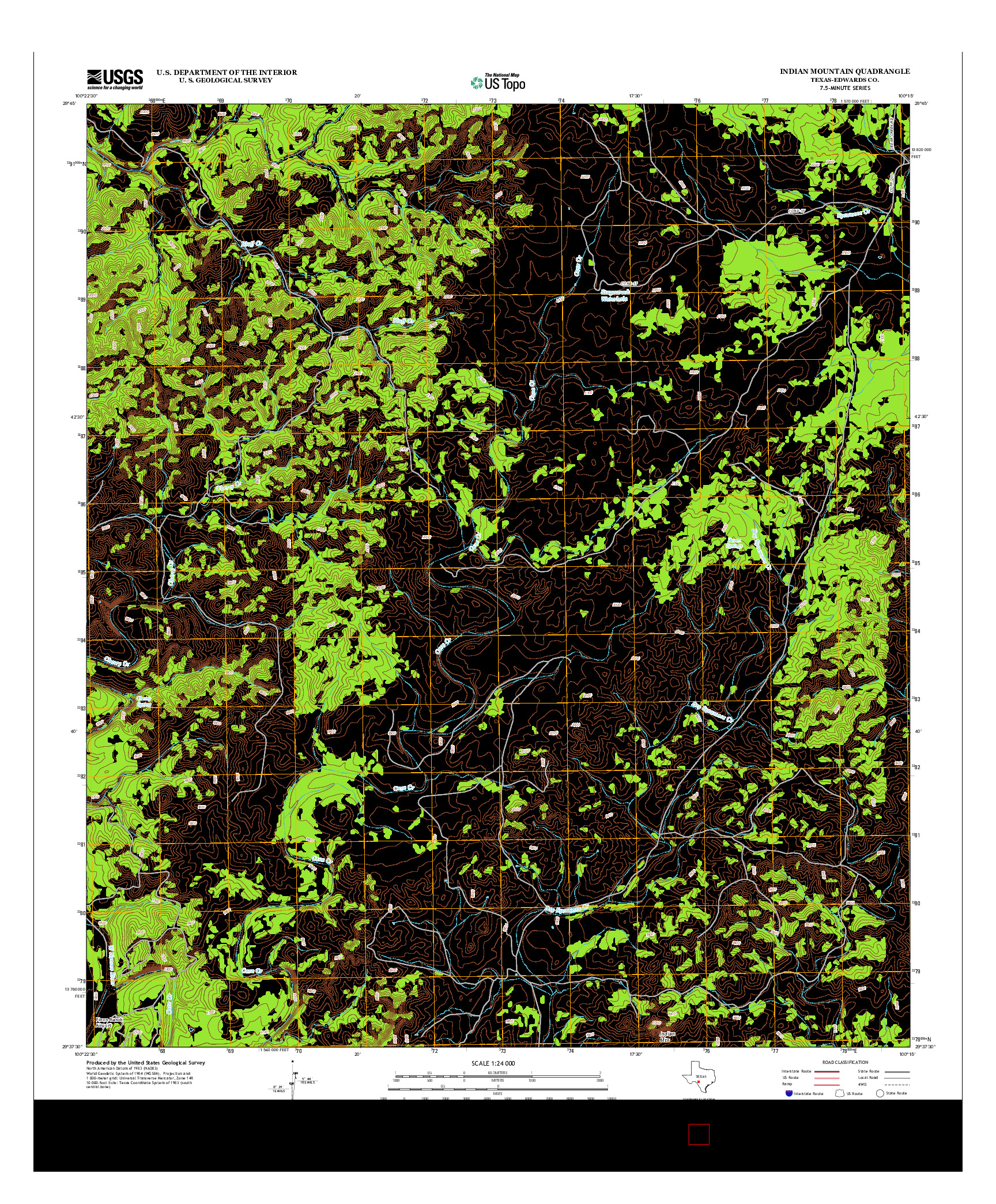 USGS US TOPO 7.5-MINUTE MAP FOR INDIAN MOUNTAIN, TX 2013