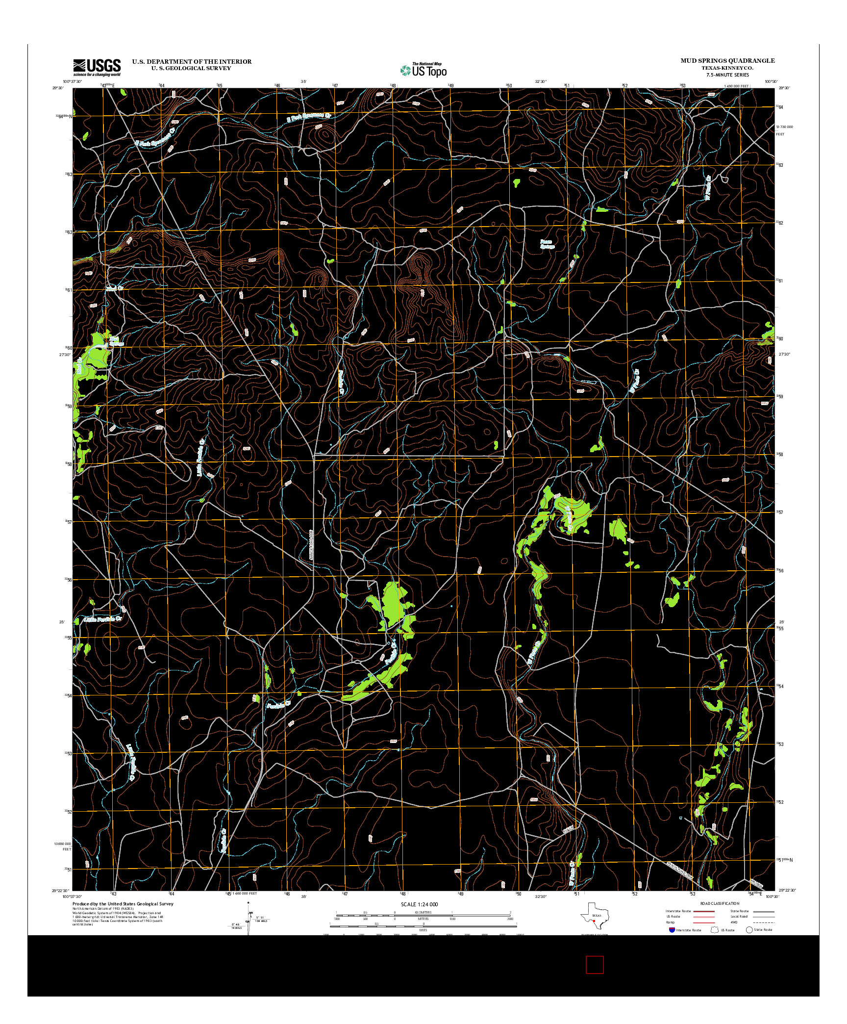 USGS US TOPO 7.5-MINUTE MAP FOR MUD SPRINGS, TX 2013