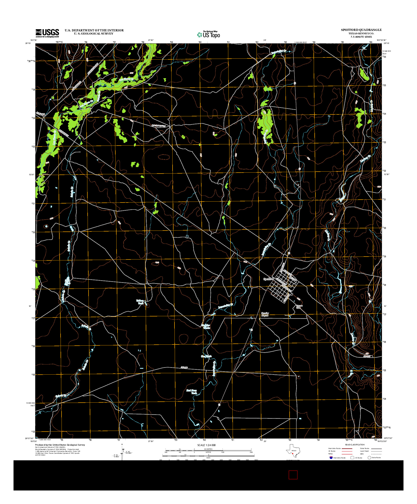 USGS US TOPO 7.5-MINUTE MAP FOR SPOFFORD, TX 2013