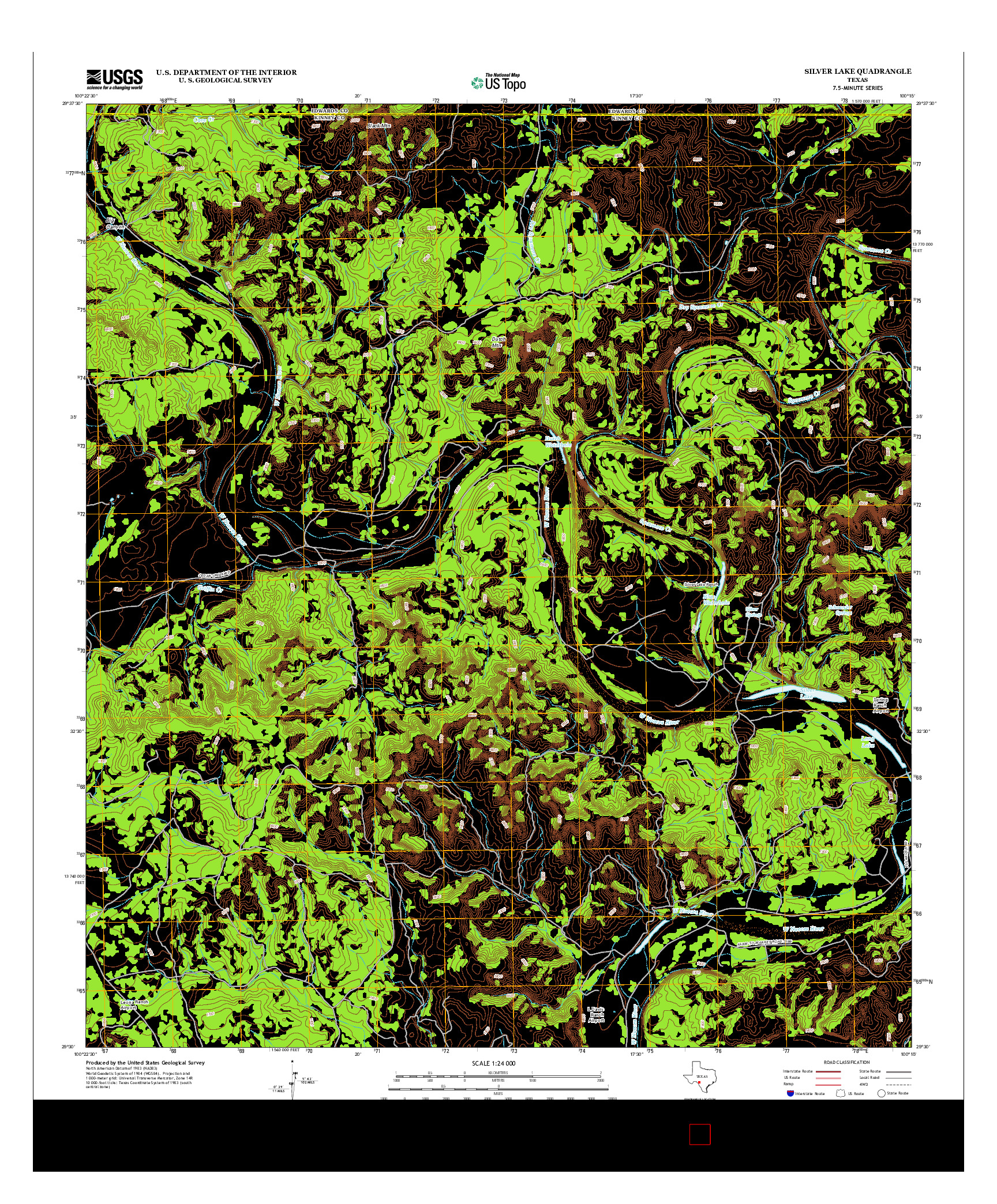 USGS US TOPO 7.5-MINUTE MAP FOR SILVER LAKE, TX 2013