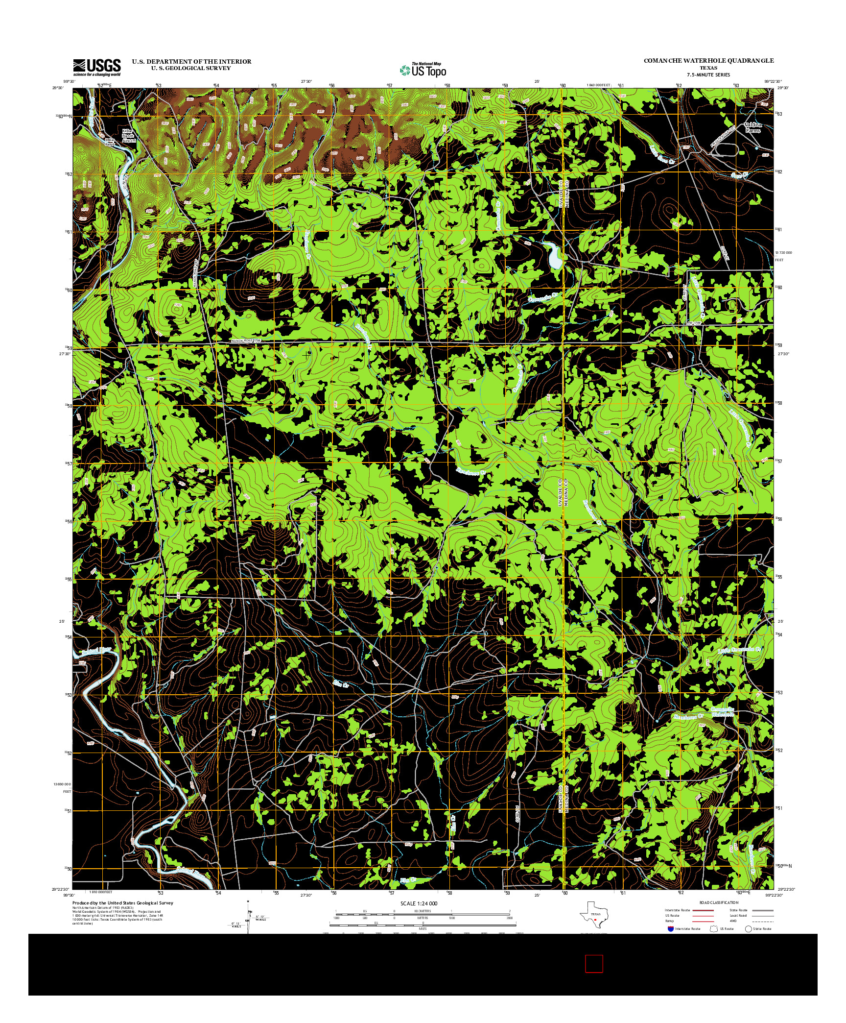 USGS US TOPO 7.5-MINUTE MAP FOR COMANCHE WATERHOLE, TX 2013