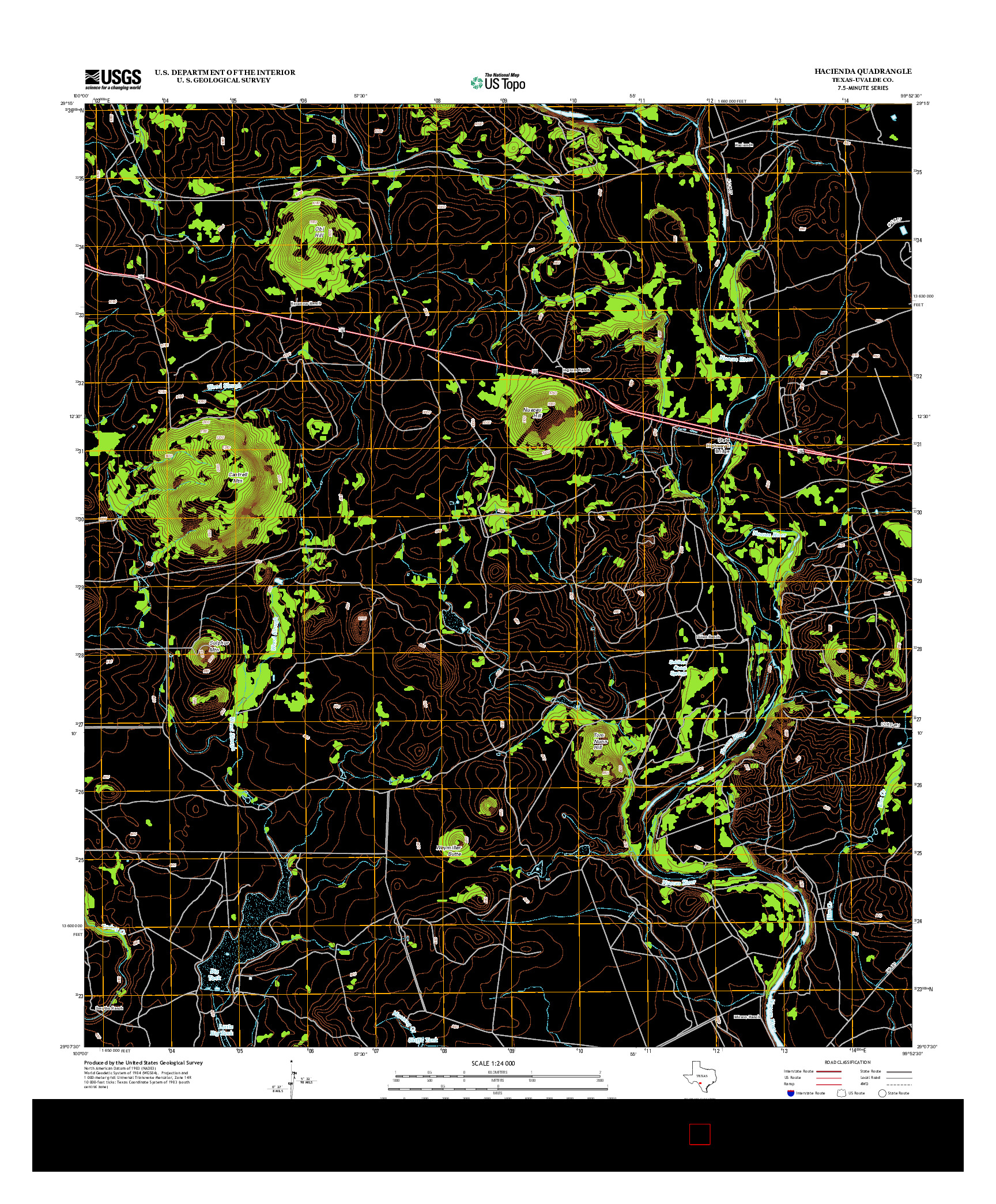 USGS US TOPO 7.5-MINUTE MAP FOR HACIENDA, TX 2013