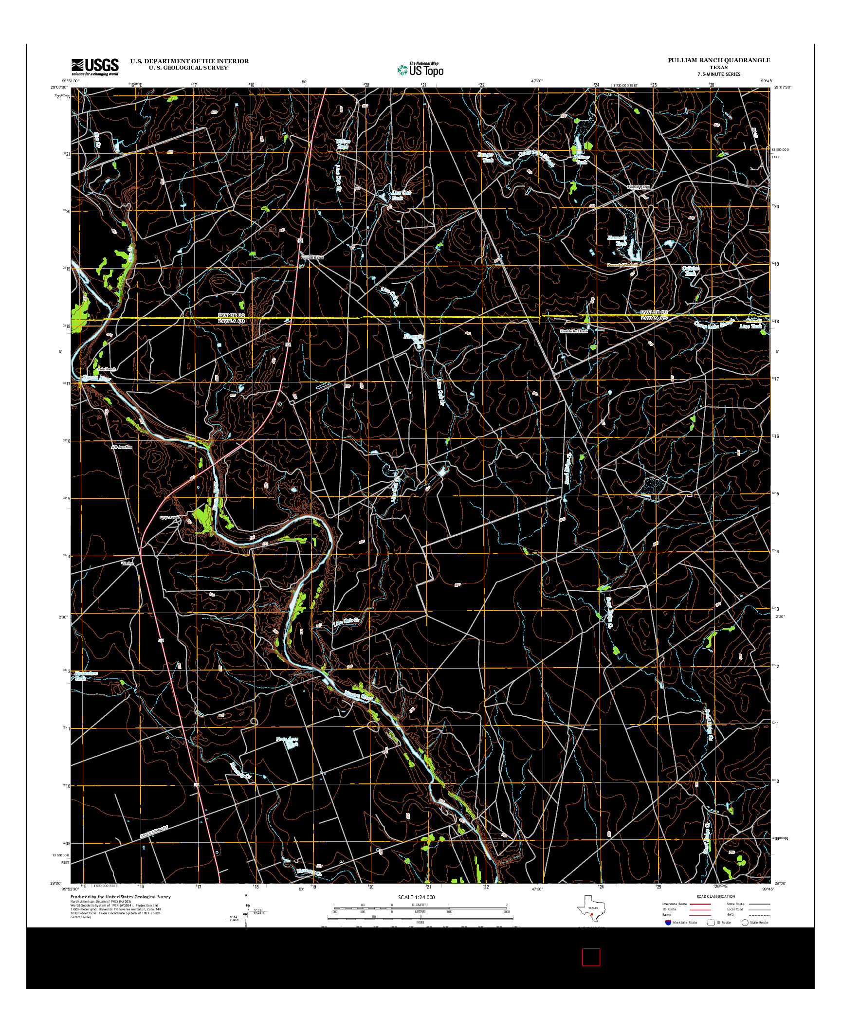 USGS US TOPO 7.5-MINUTE MAP FOR PULLIAM RANCH, TX 2013