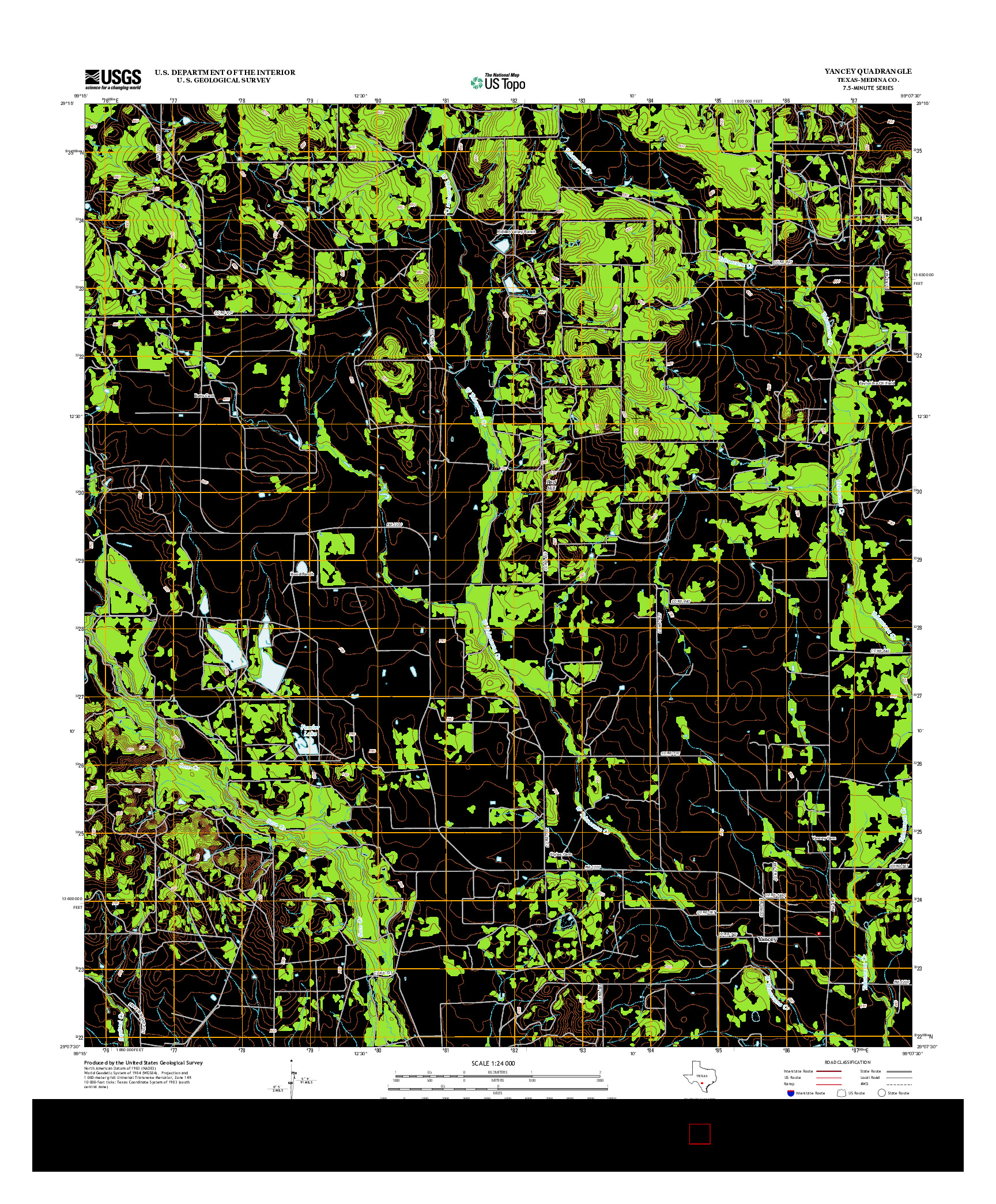 USGS US TOPO 7.5-MINUTE MAP FOR YANCEY, TX 2013