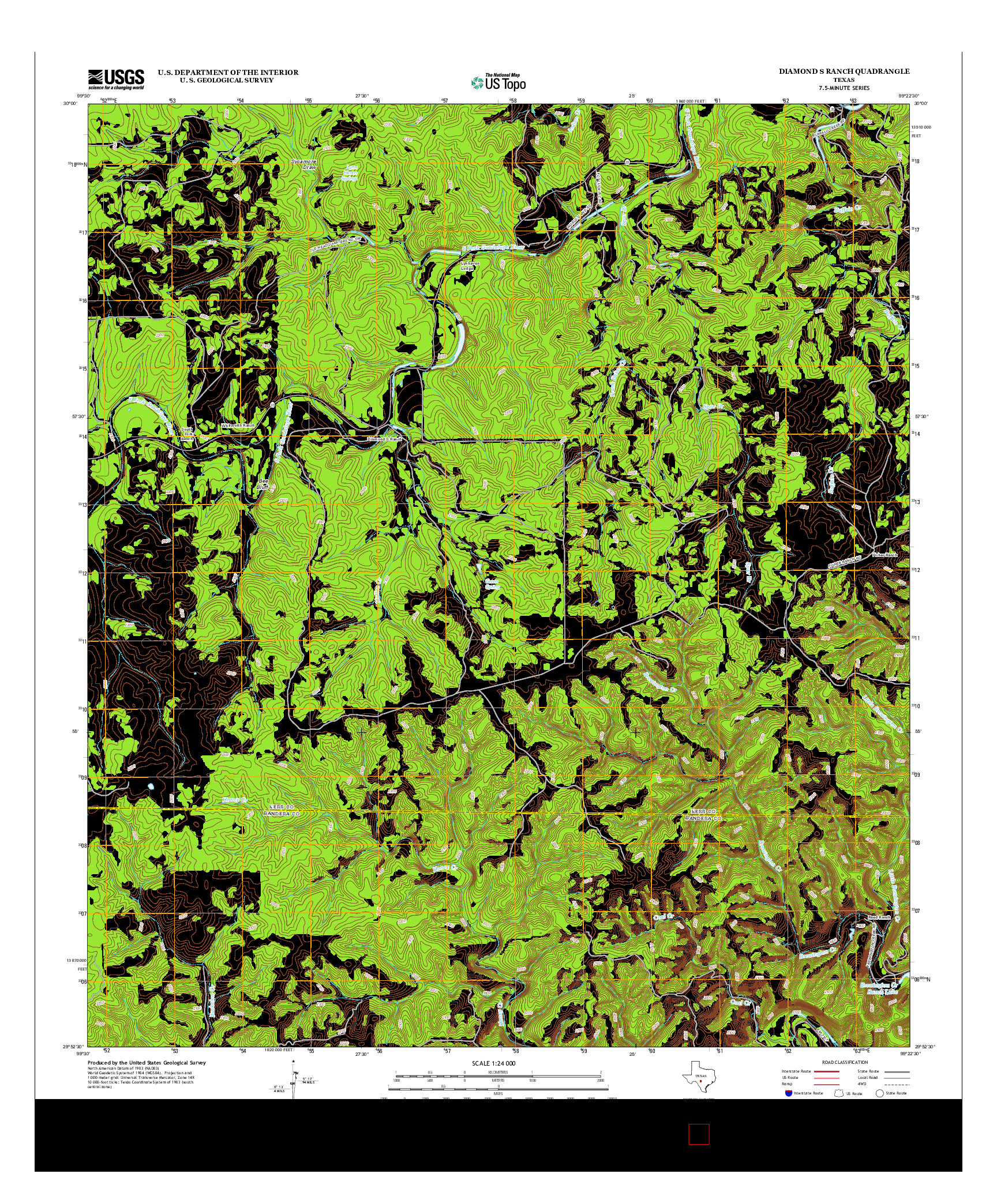 USGS US TOPO 7.5-MINUTE MAP FOR DIAMOND S RANCH, TX 2013