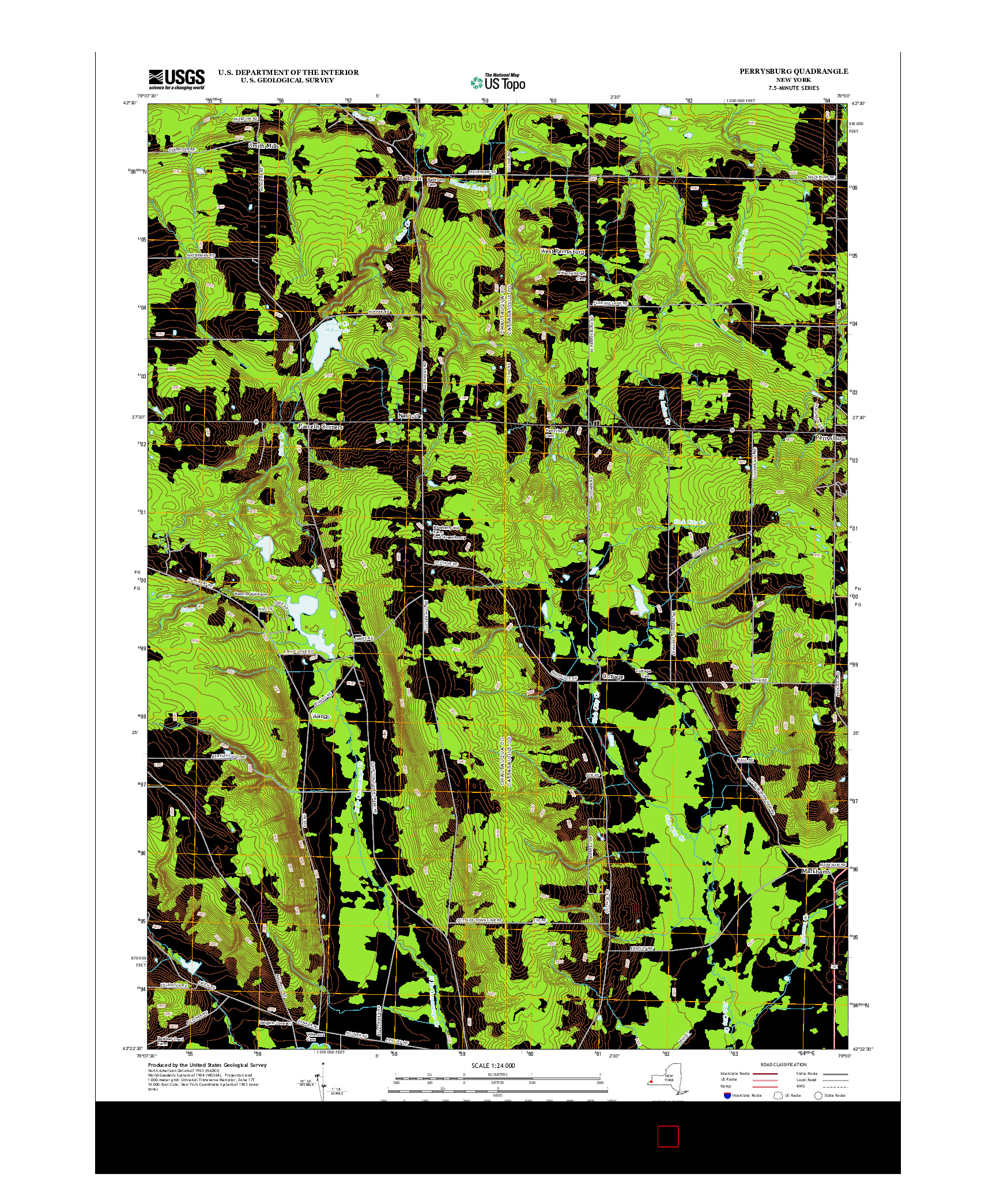 USGS US TOPO 7.5-MINUTE MAP FOR PERRYSBURG, NY 2013