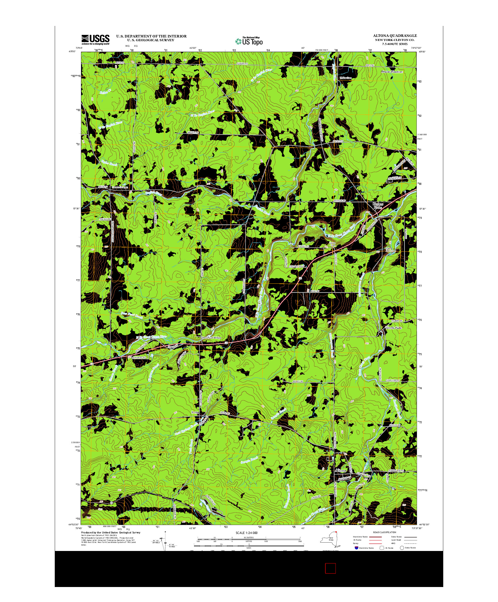USGS US TOPO 7.5-MINUTE MAP FOR ALTONA, NY 2013