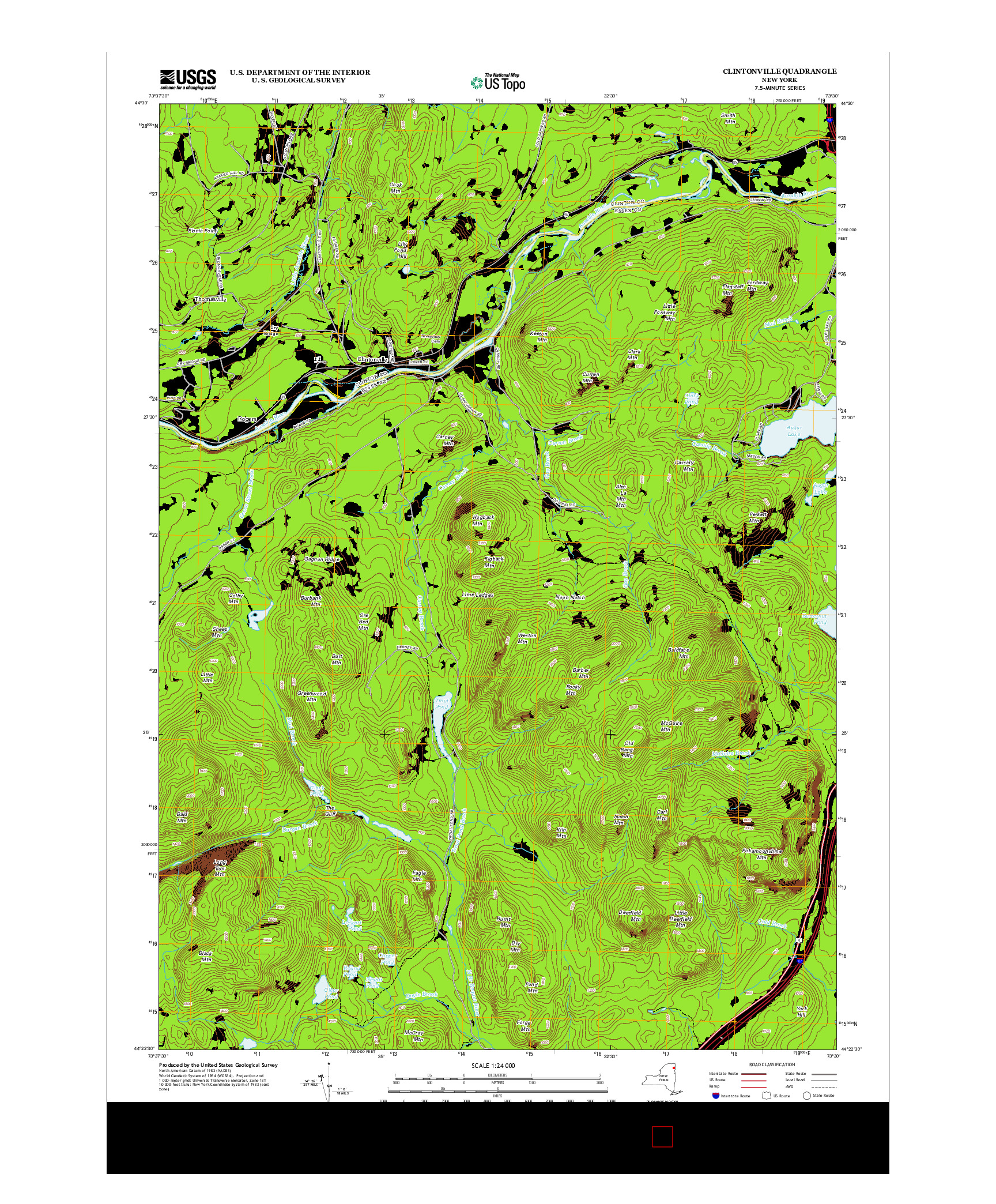 USGS US TOPO 7.5-MINUTE MAP FOR CLINTONVILLE, NY 2013