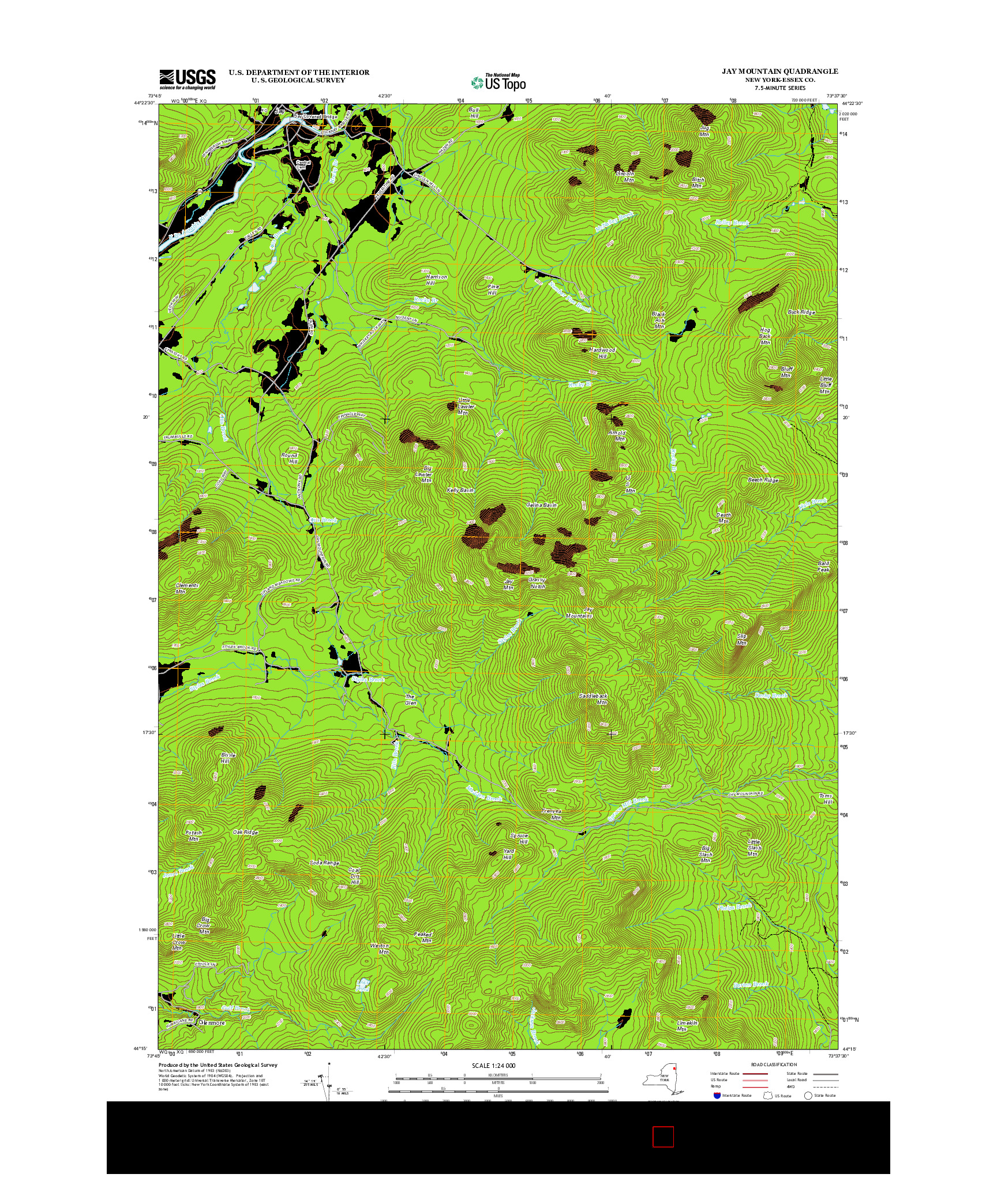 USGS US TOPO 7.5-MINUTE MAP FOR JAY MOUNTAIN, NY 2013