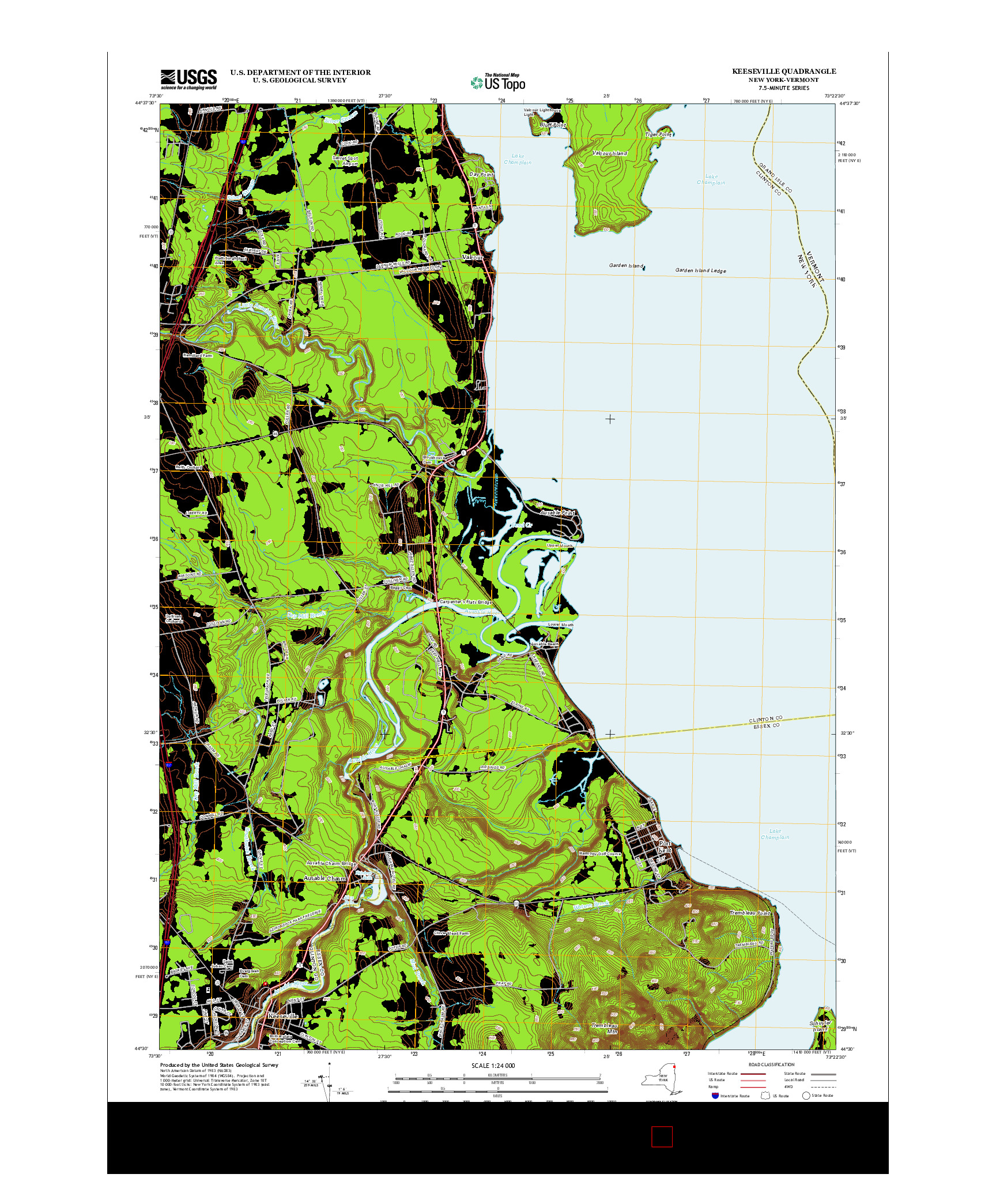 USGS US TOPO 7.5-MINUTE MAP FOR KEESEVILLE, NY-VT 2013