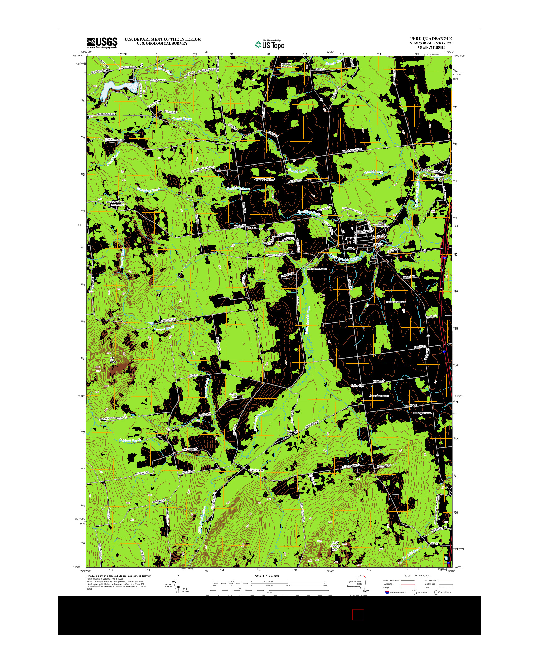 USGS US TOPO 7.5-MINUTE MAP FOR PERU, NY 2013