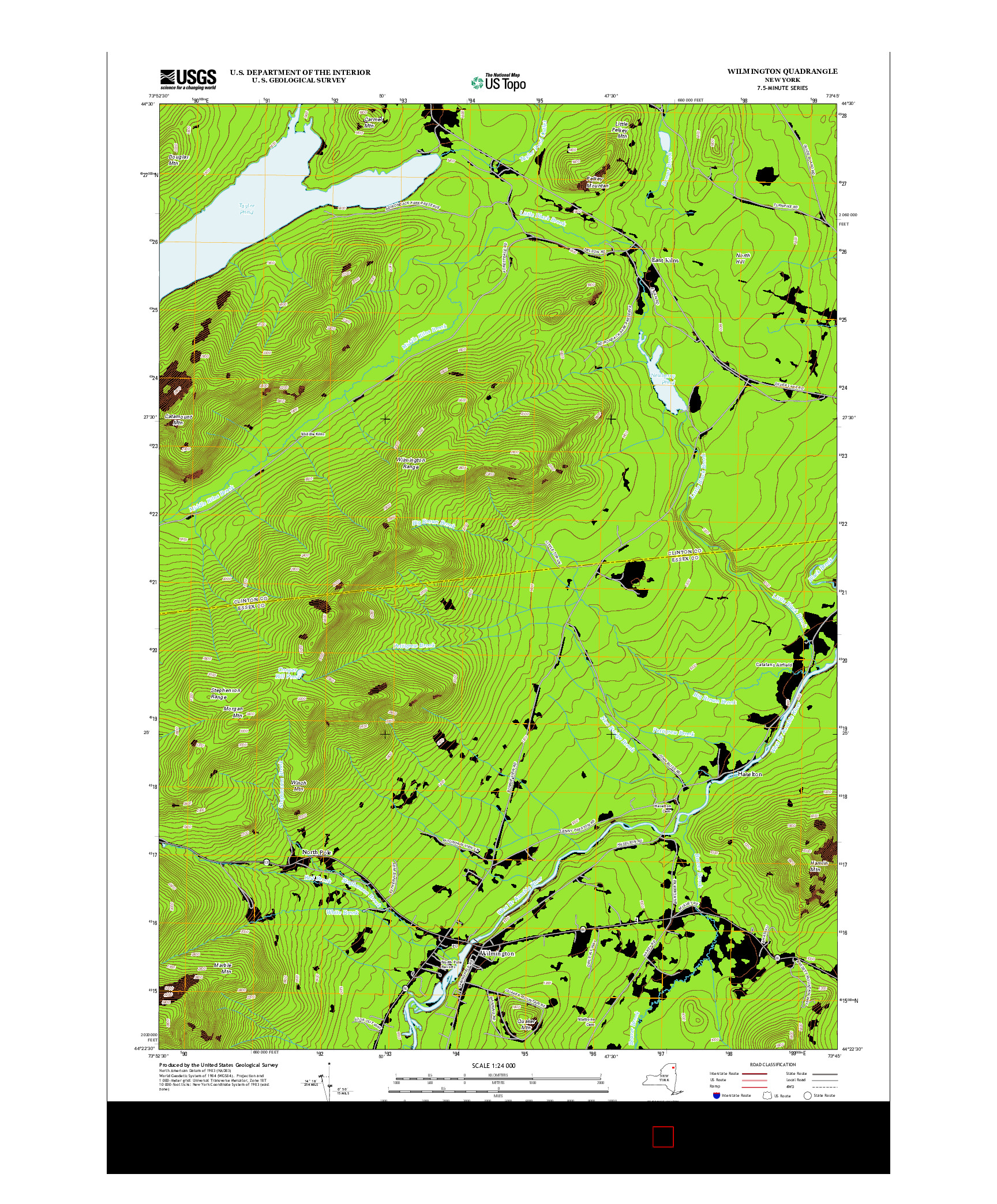 USGS US TOPO 7.5-MINUTE MAP FOR WILMINGTON, NY 2013