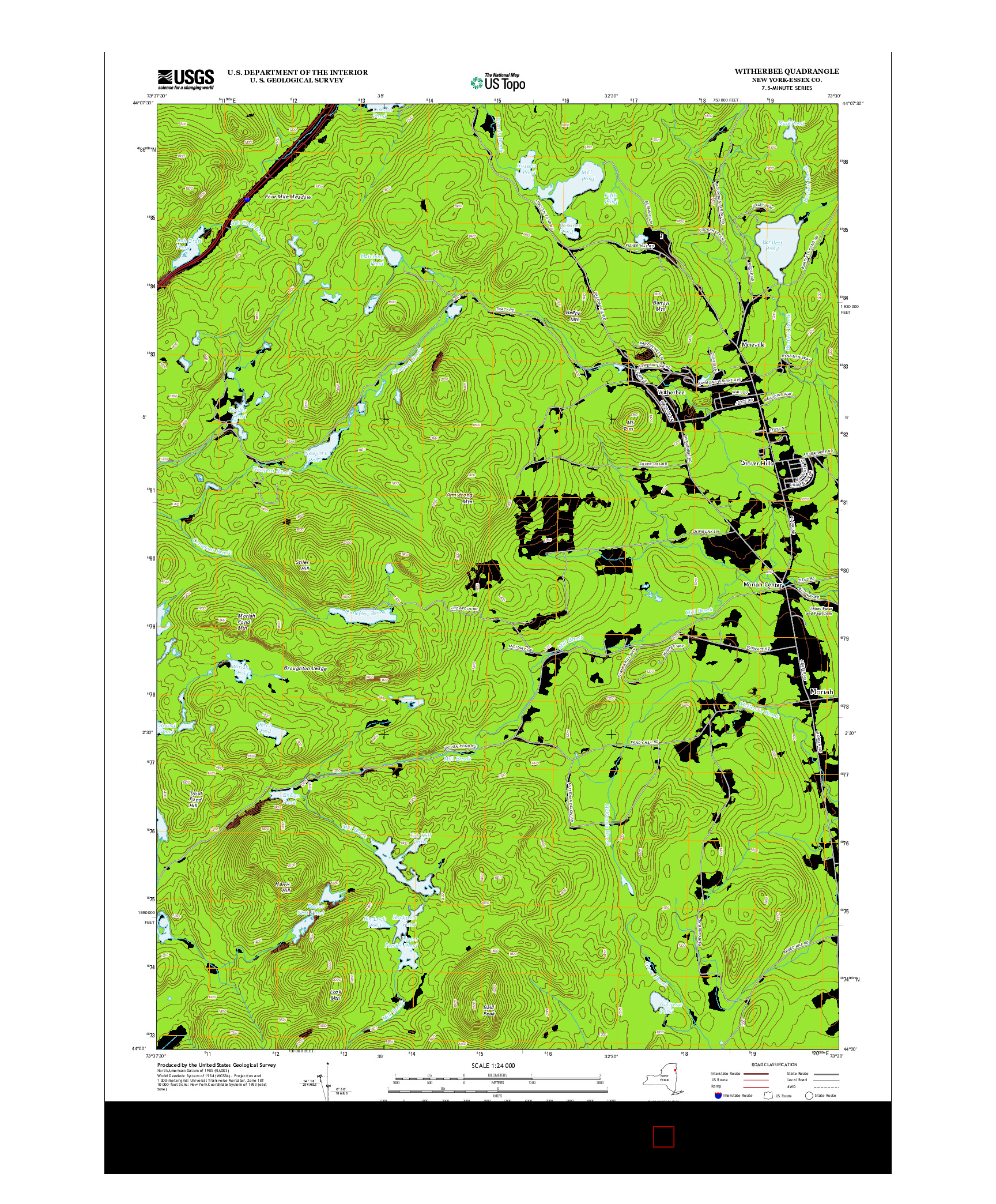 USGS US TOPO 7.5-MINUTE MAP FOR WITHERBEE, NY 2013