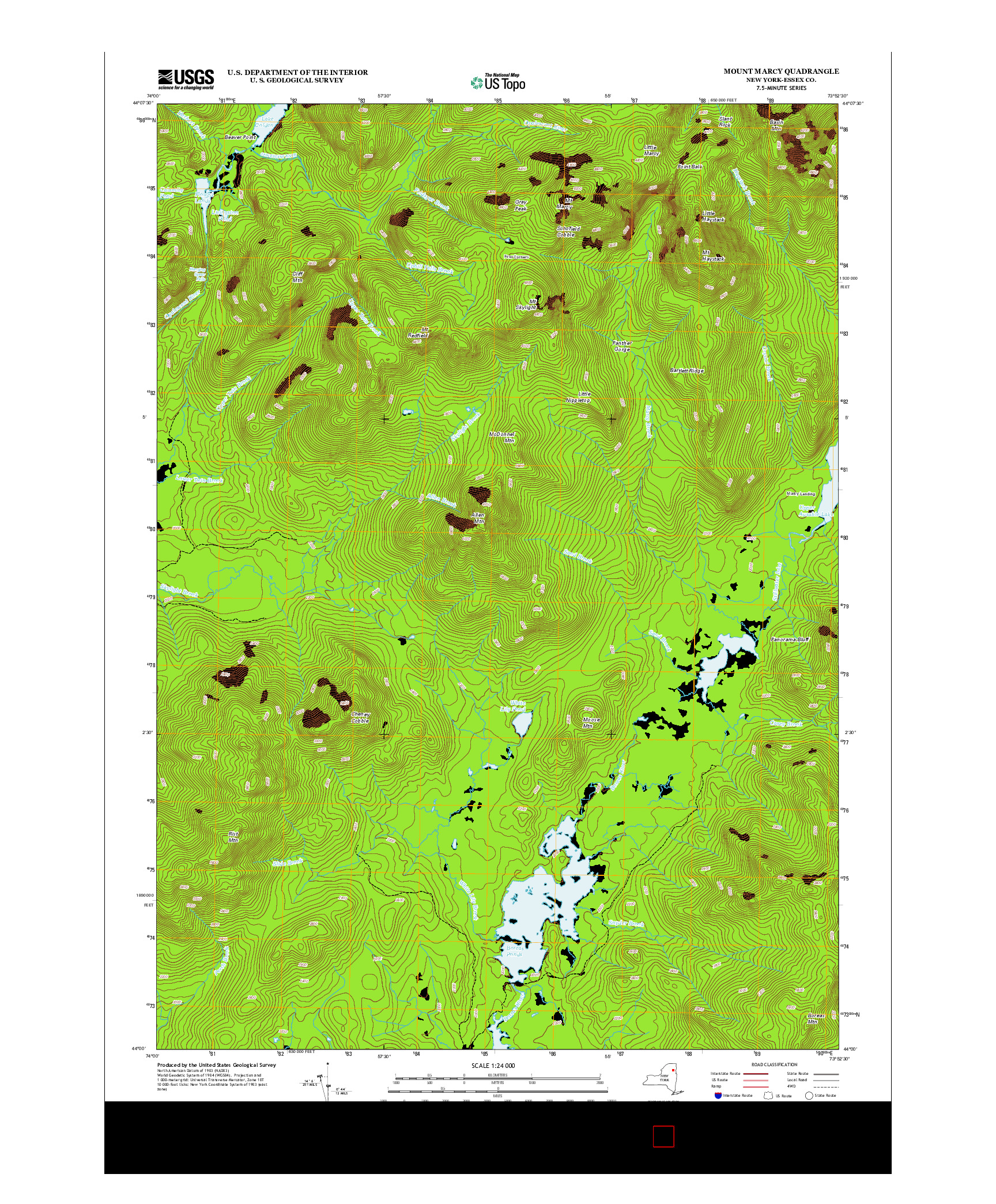 USGS US TOPO 7.5-MINUTE MAP FOR MOUNT MARCY, NY 2013