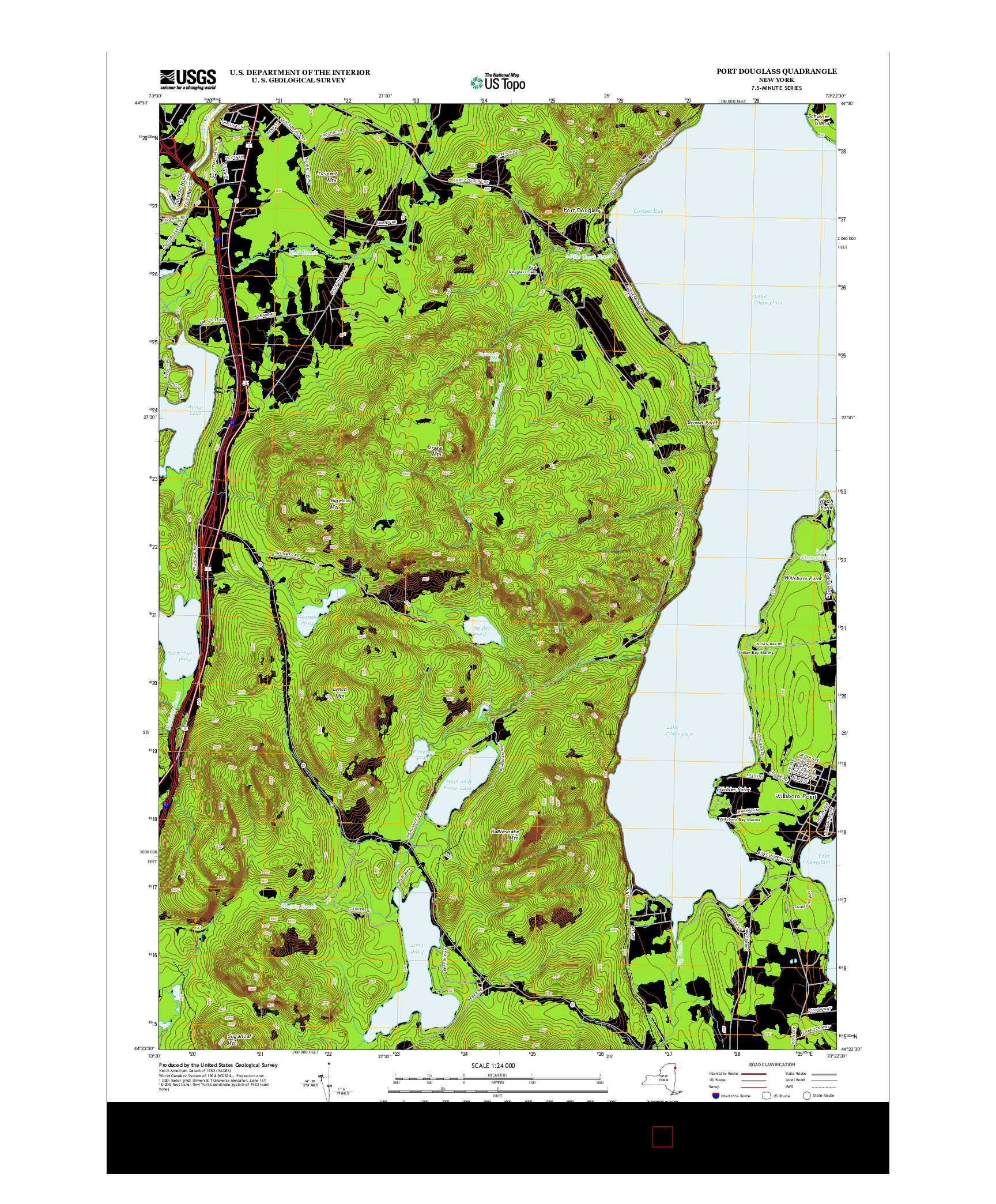 USGS US TOPO 7.5-MINUTE MAP FOR PORT DOUGLASS, NY 2013