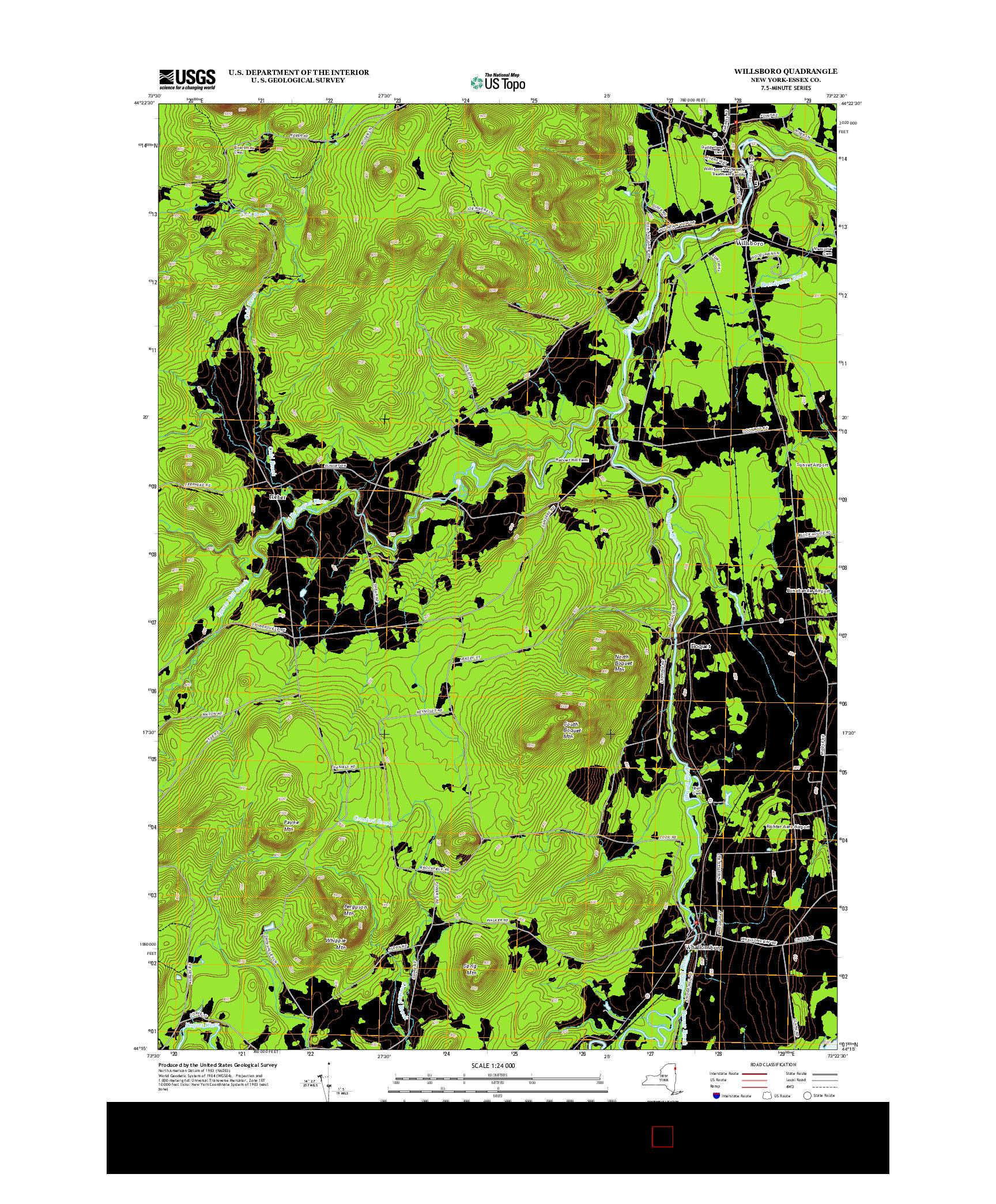 USGS US TOPO 7.5-MINUTE MAP FOR WILLSBORO, NY 2013