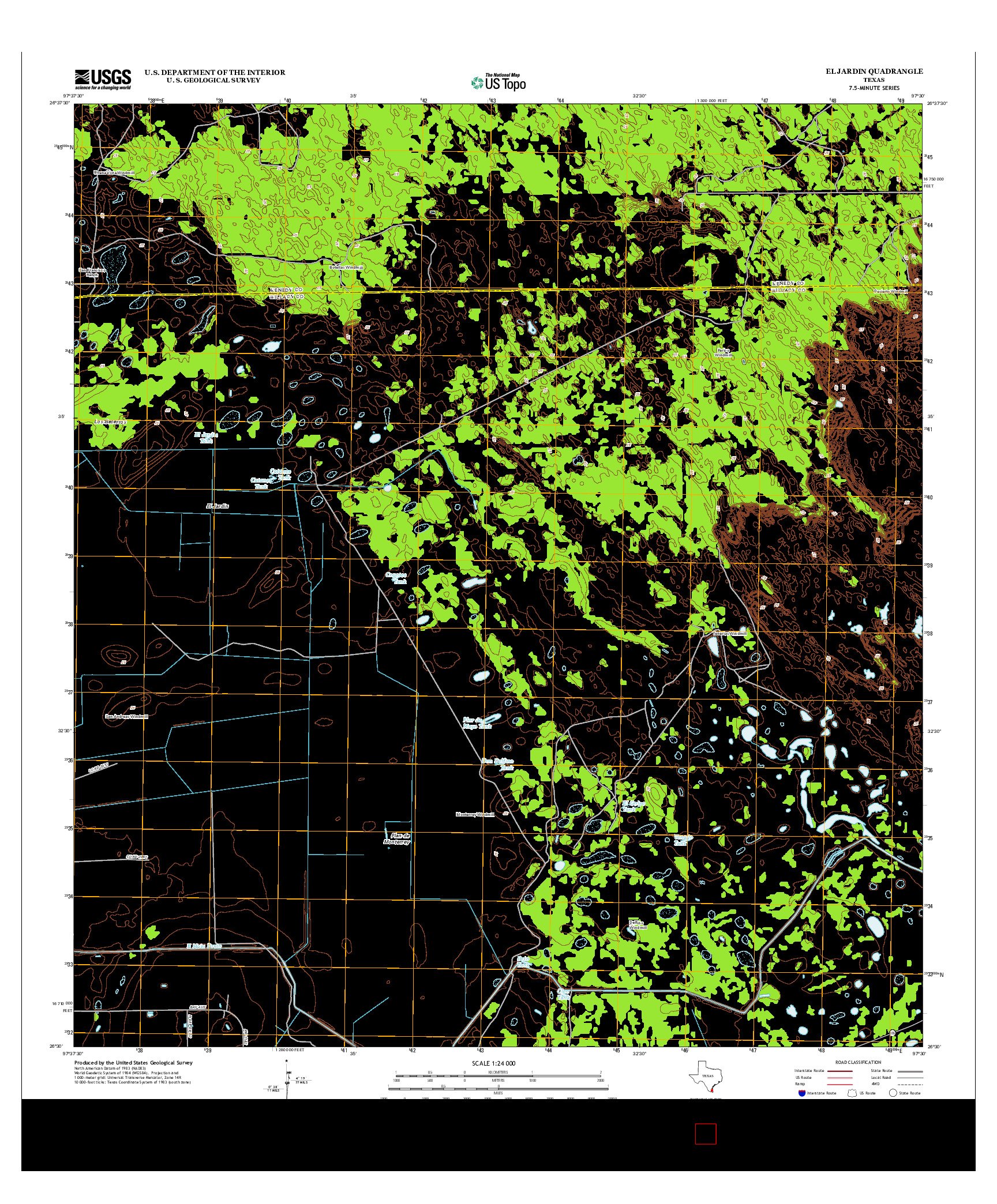 USGS US TOPO 7.5-MINUTE MAP FOR EL JARDIN, TX 2013