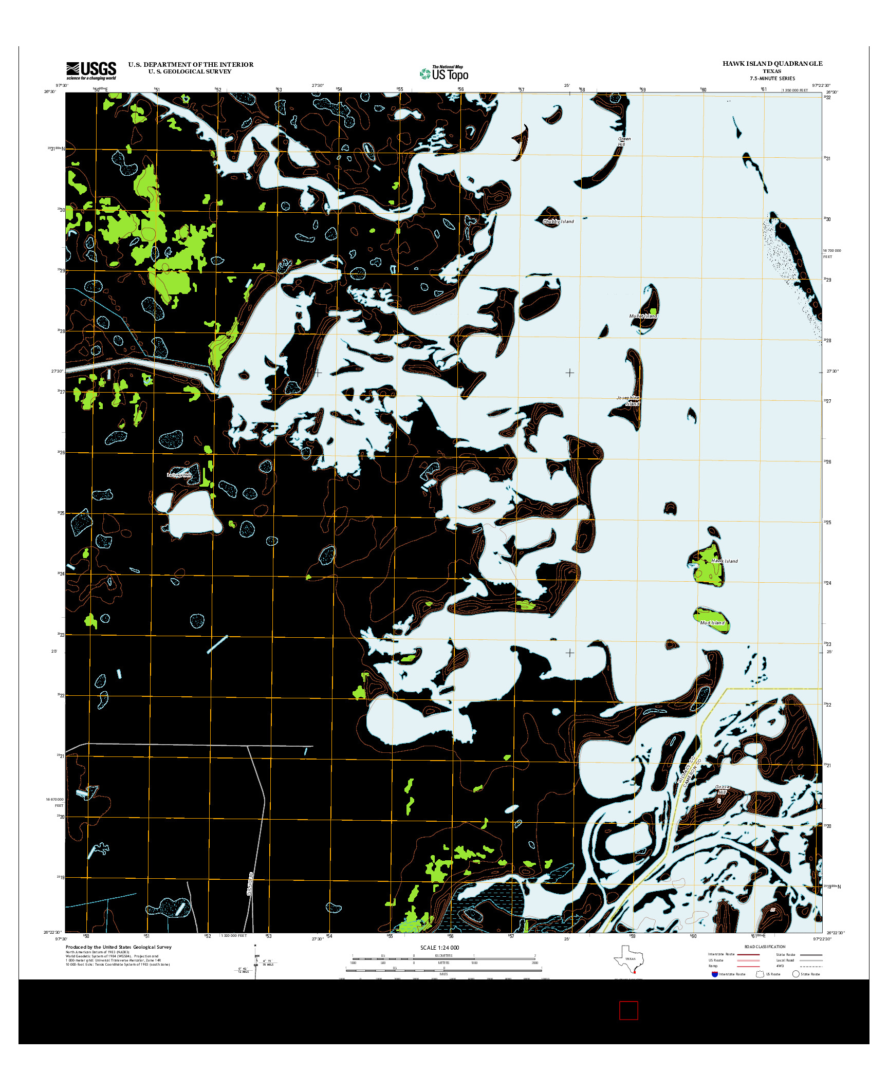USGS US TOPO 7.5-MINUTE MAP FOR HAWK ISLAND, TX 2013
