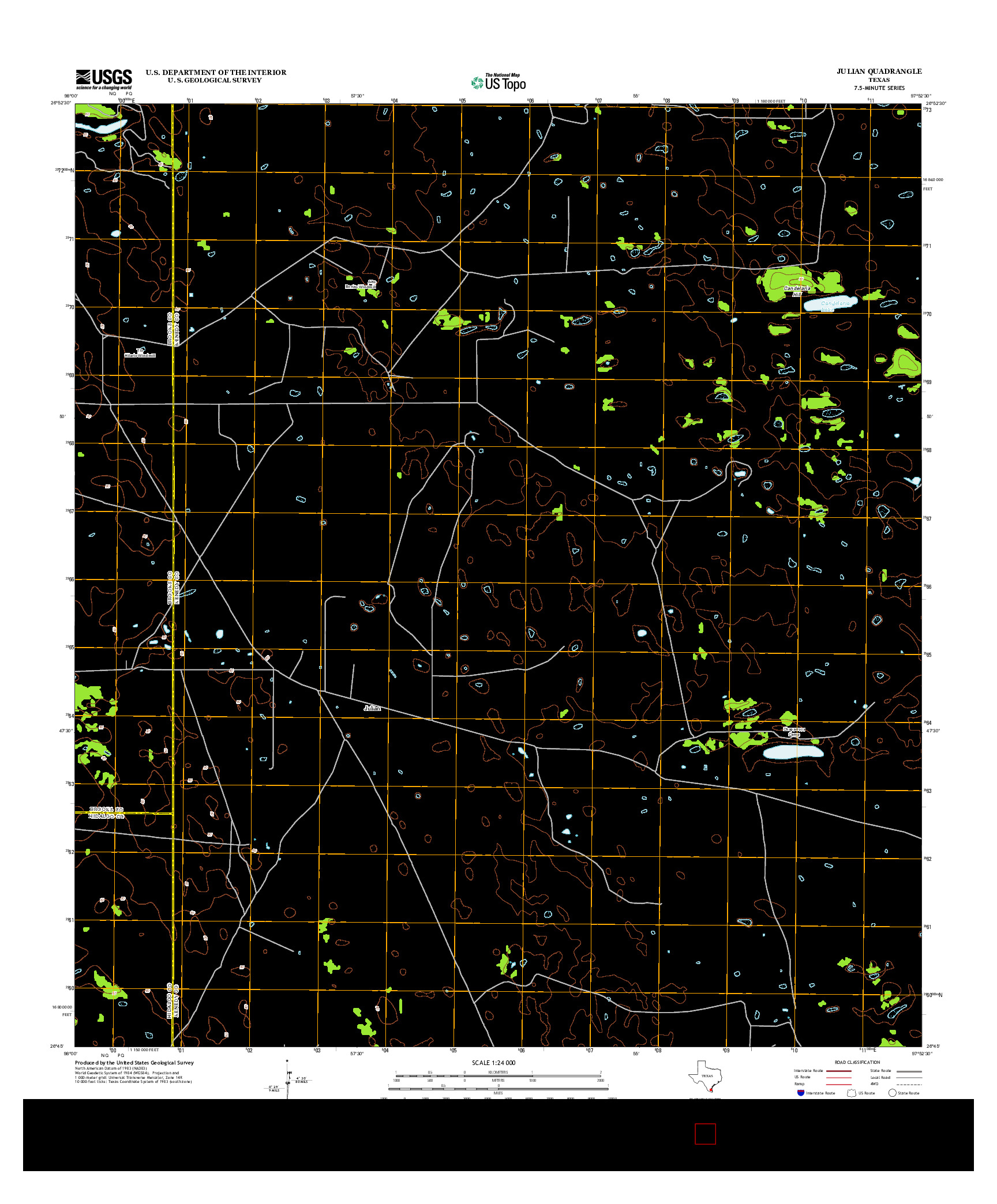 USGS US TOPO 7.5-MINUTE MAP FOR JULIAN, TX 2013