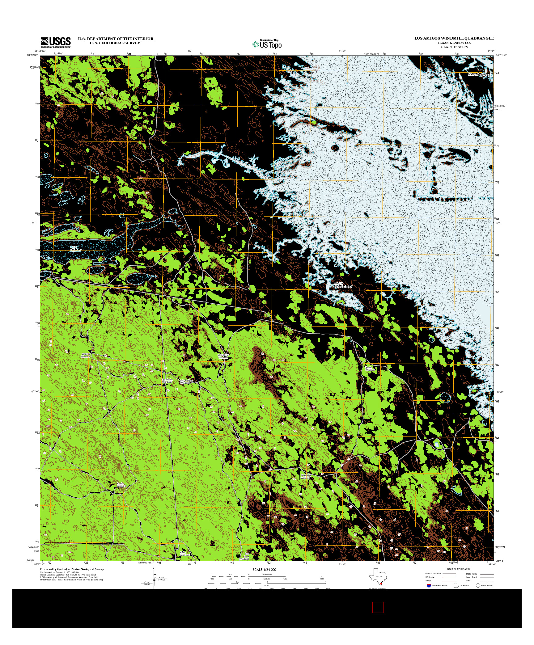 USGS US TOPO 7.5-MINUTE MAP FOR LOS AMIGOS WINDMILL, TX 2013