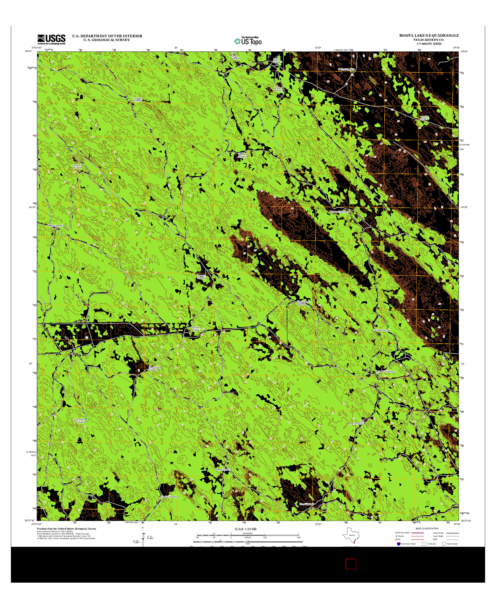 USGS US TOPO 7.5-MINUTE MAP FOR ROSITA LAKE NE, TX 2013