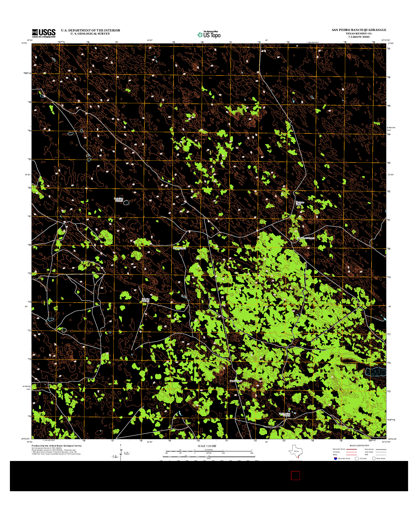 USGS US TOPO 7.5-MINUTE MAP FOR SAN PEDRO RANCH, TX 2013