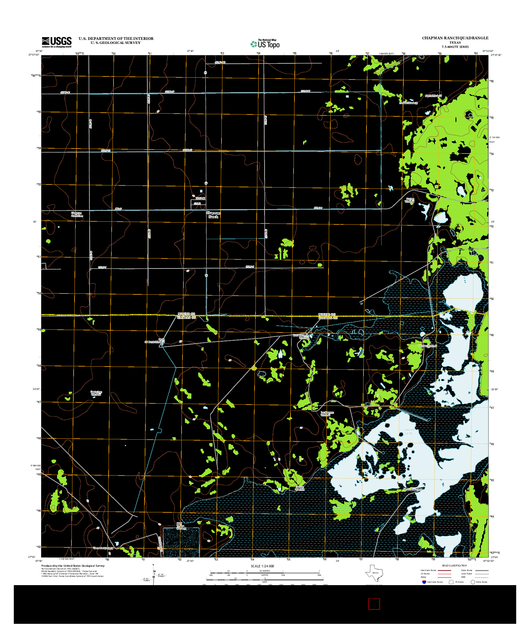 USGS US TOPO 7.5-MINUTE MAP FOR CHAPMAN RANCH, TX 2013