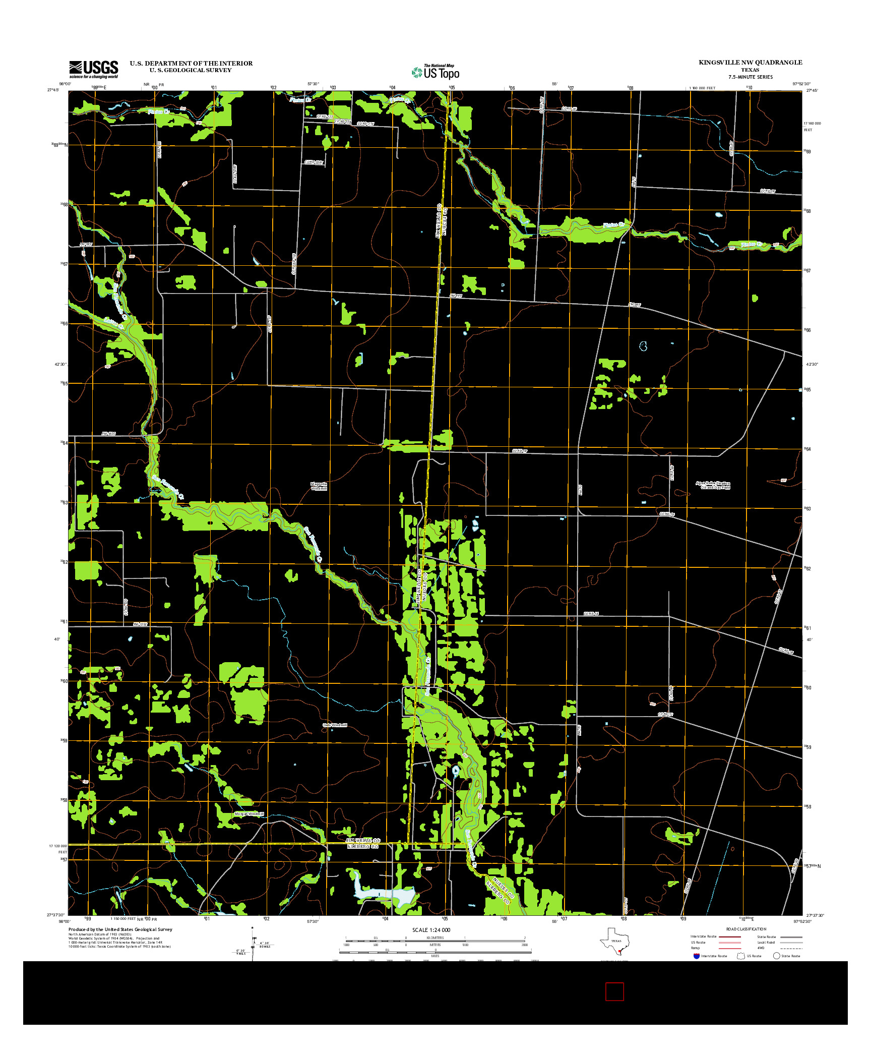 USGS US TOPO 7.5-MINUTE MAP FOR KINGSVILLE NW, TX 2013