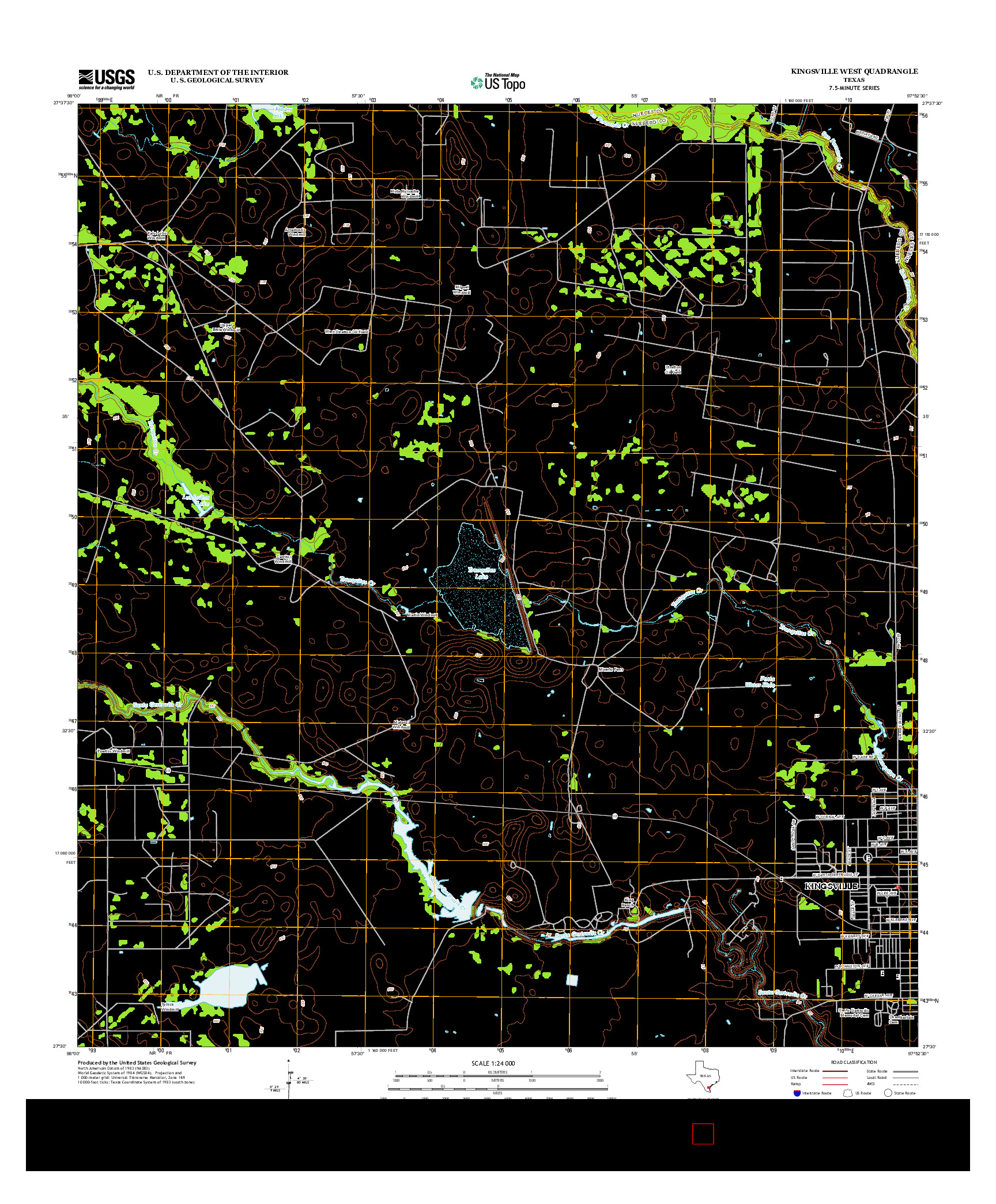 USGS US TOPO 7.5-MINUTE MAP FOR KINGSVILLE WEST, TX 2013