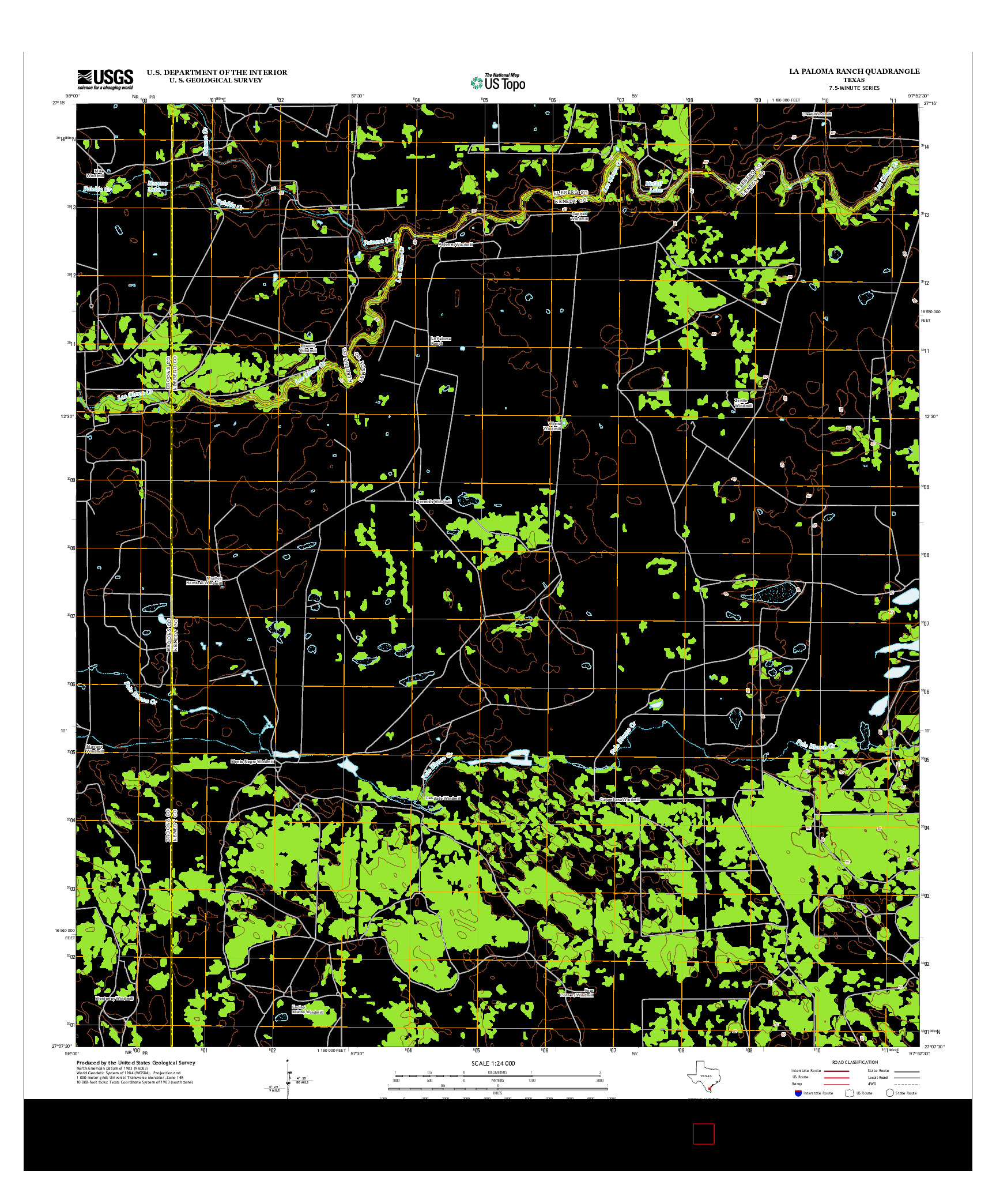 USGS US TOPO 7.5-MINUTE MAP FOR LA PALOMA RANCH, TX 2013