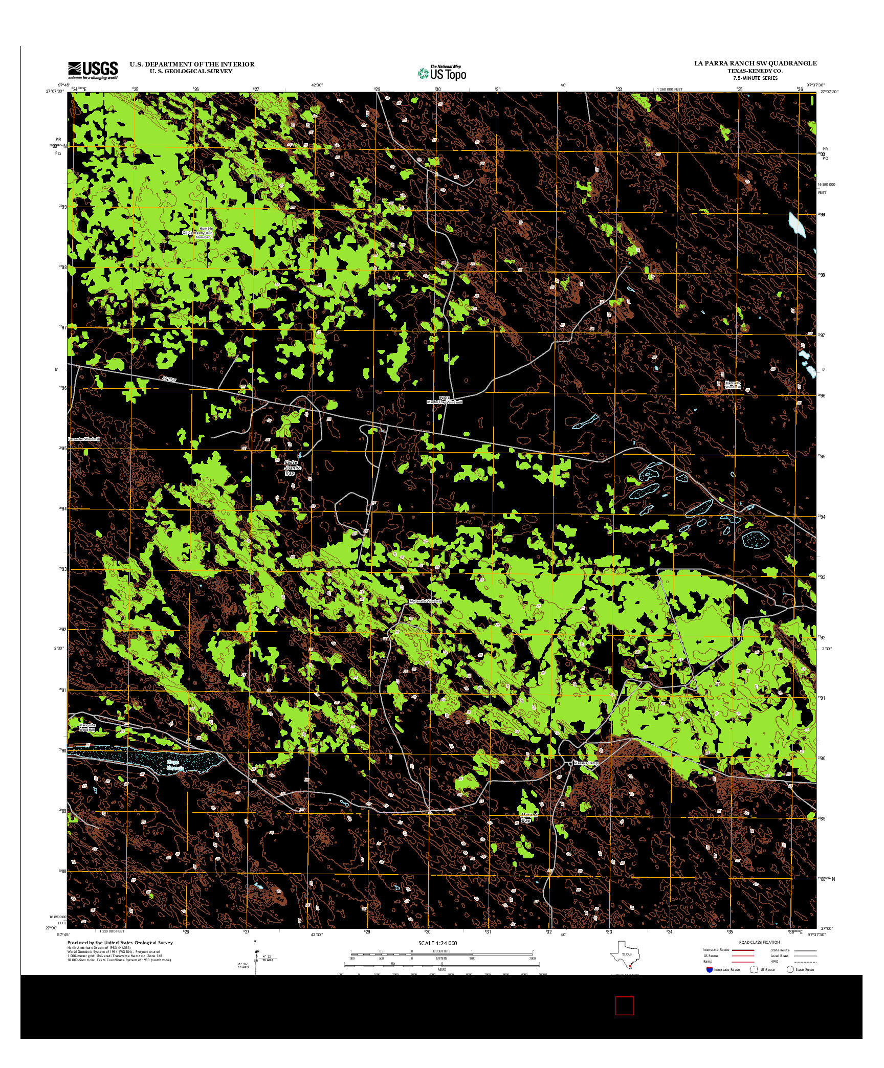 USGS US TOPO 7.5-MINUTE MAP FOR LA PARRA RANCH SW, TX 2013
