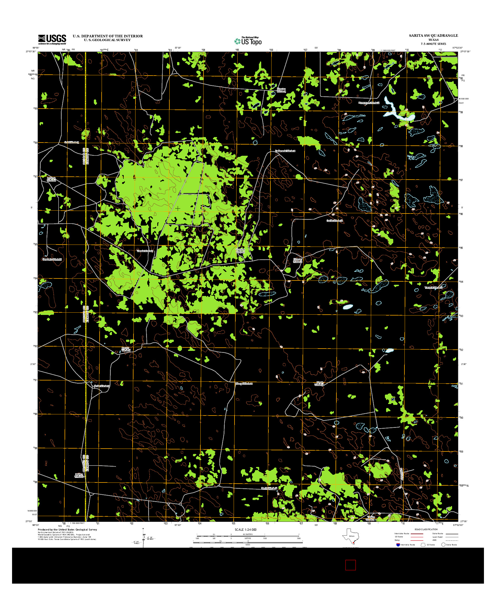 USGS US TOPO 7.5-MINUTE MAP FOR SARITA SW, TX 2013