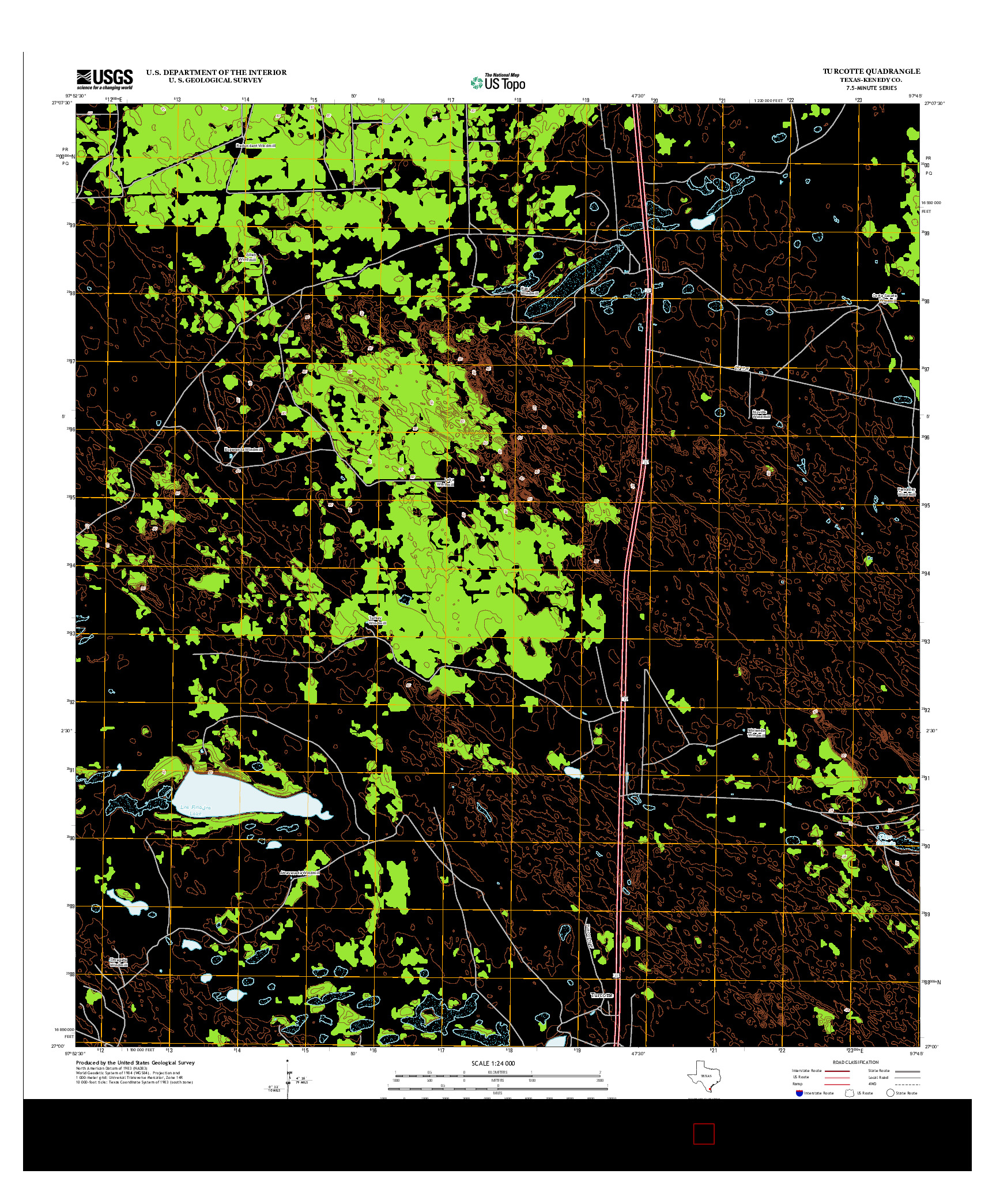 USGS US TOPO 7.5-MINUTE MAP FOR TURCOTTE, TX 2013