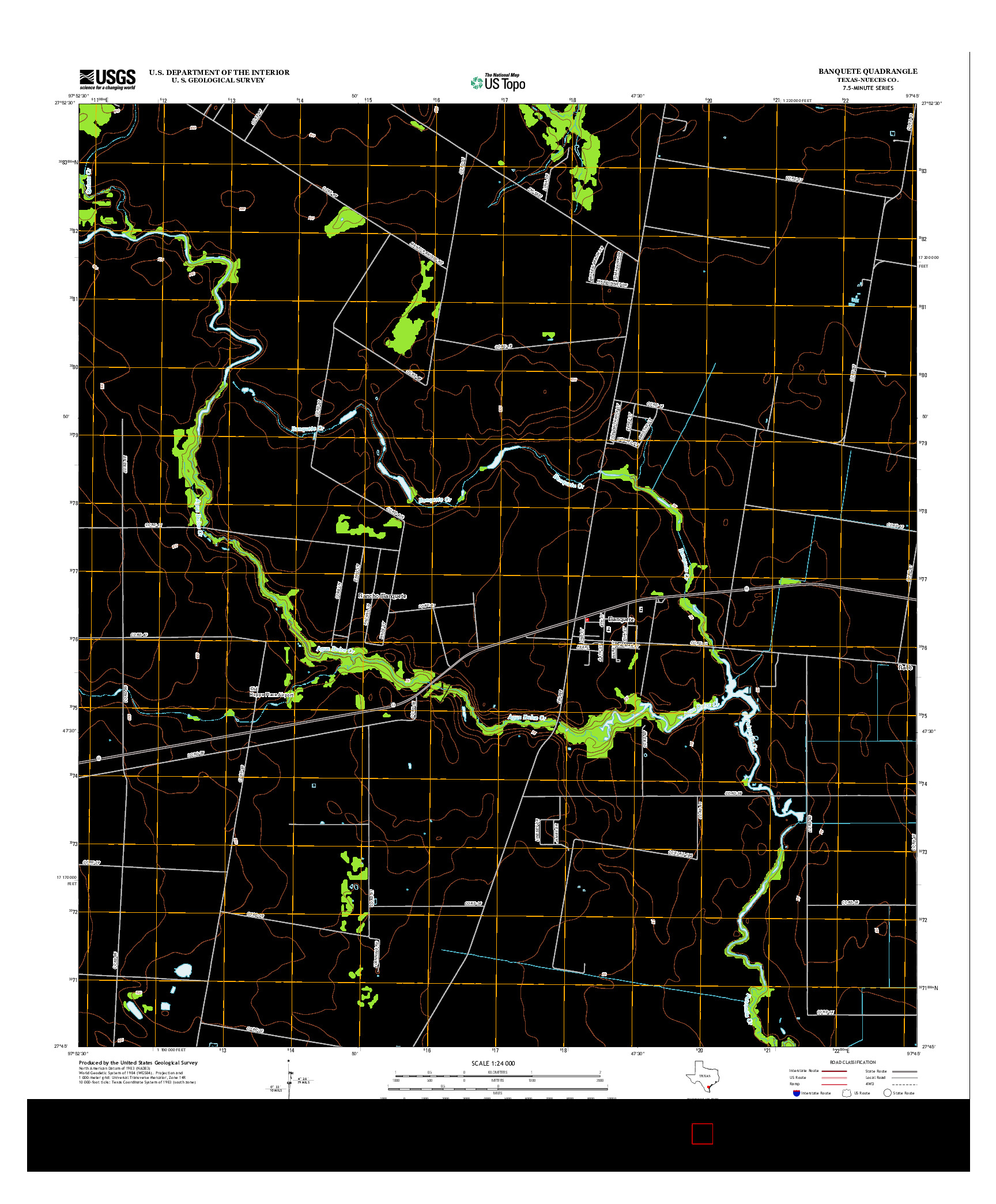 USGS US TOPO 7.5-MINUTE MAP FOR BANQUETE, TX 2013