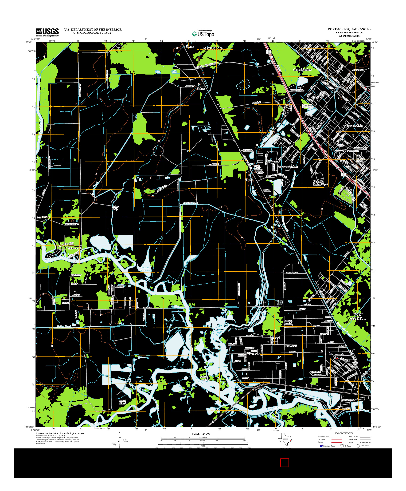 USGS US TOPO 7.5-MINUTE MAP FOR PORT ACRES, TX 2013