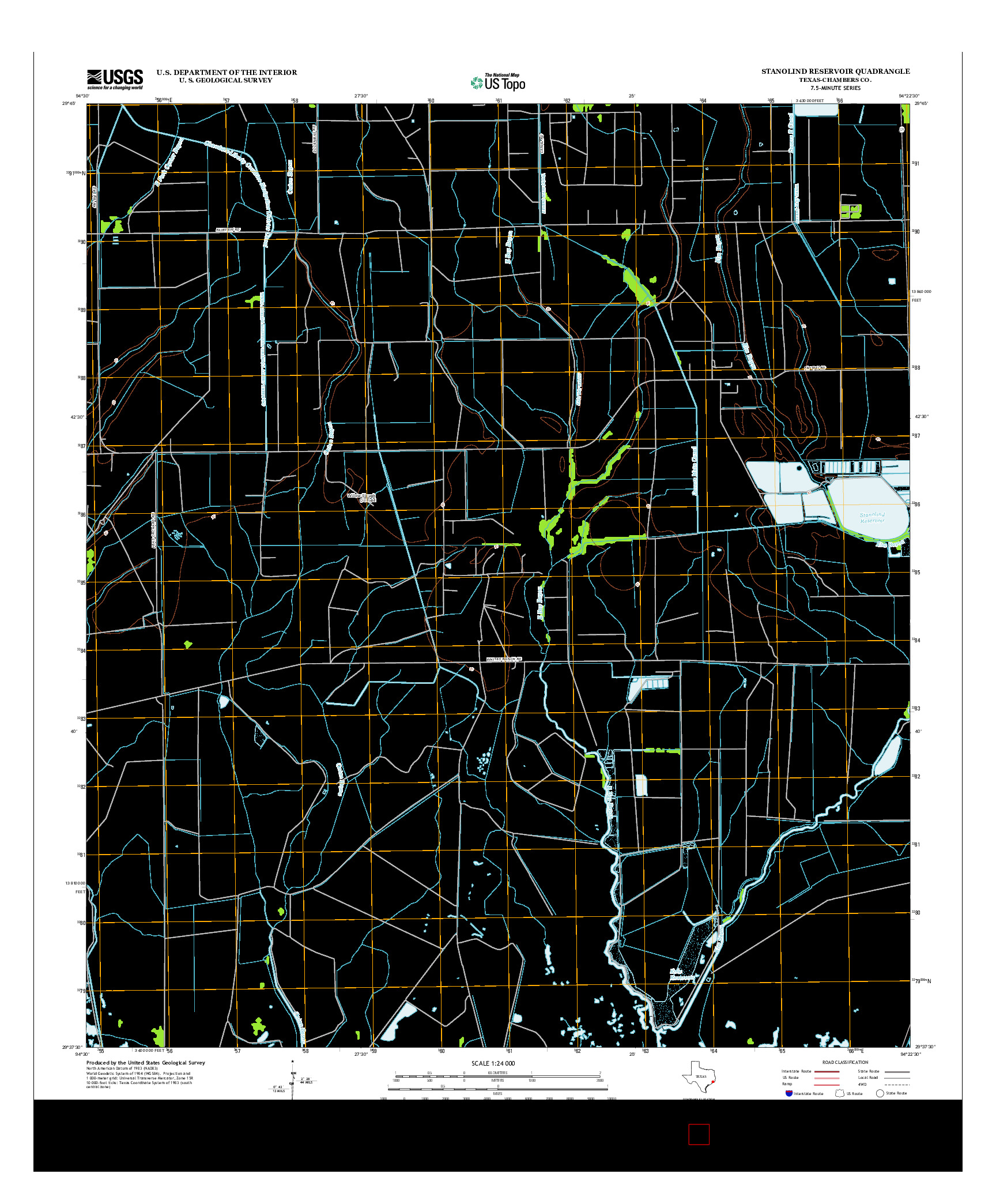 USGS US TOPO 7.5-MINUTE MAP FOR STANOLIND RESERVOIR, TX 2013