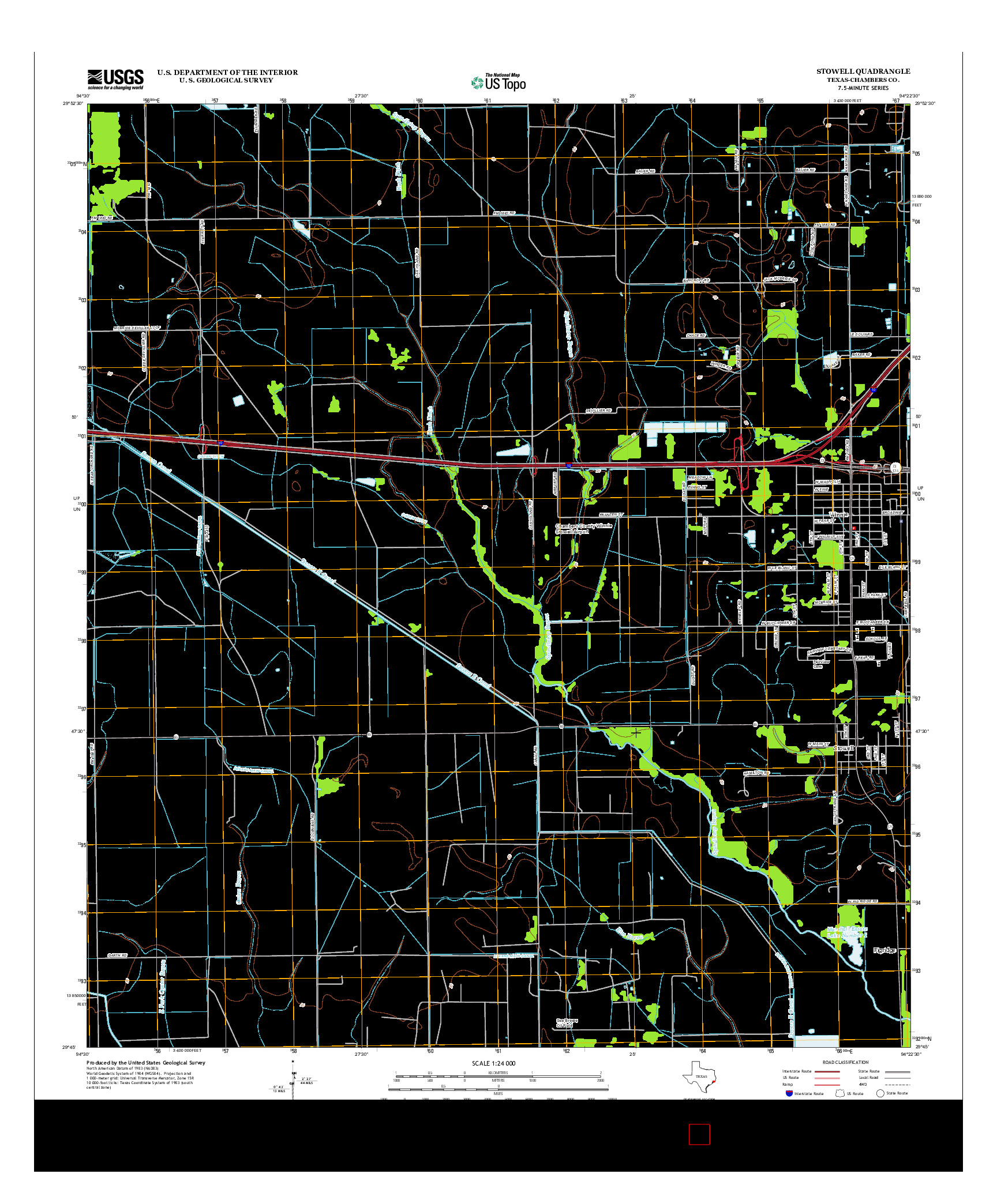 USGS US TOPO 7.5-MINUTE MAP FOR STOWELL, TX 2013