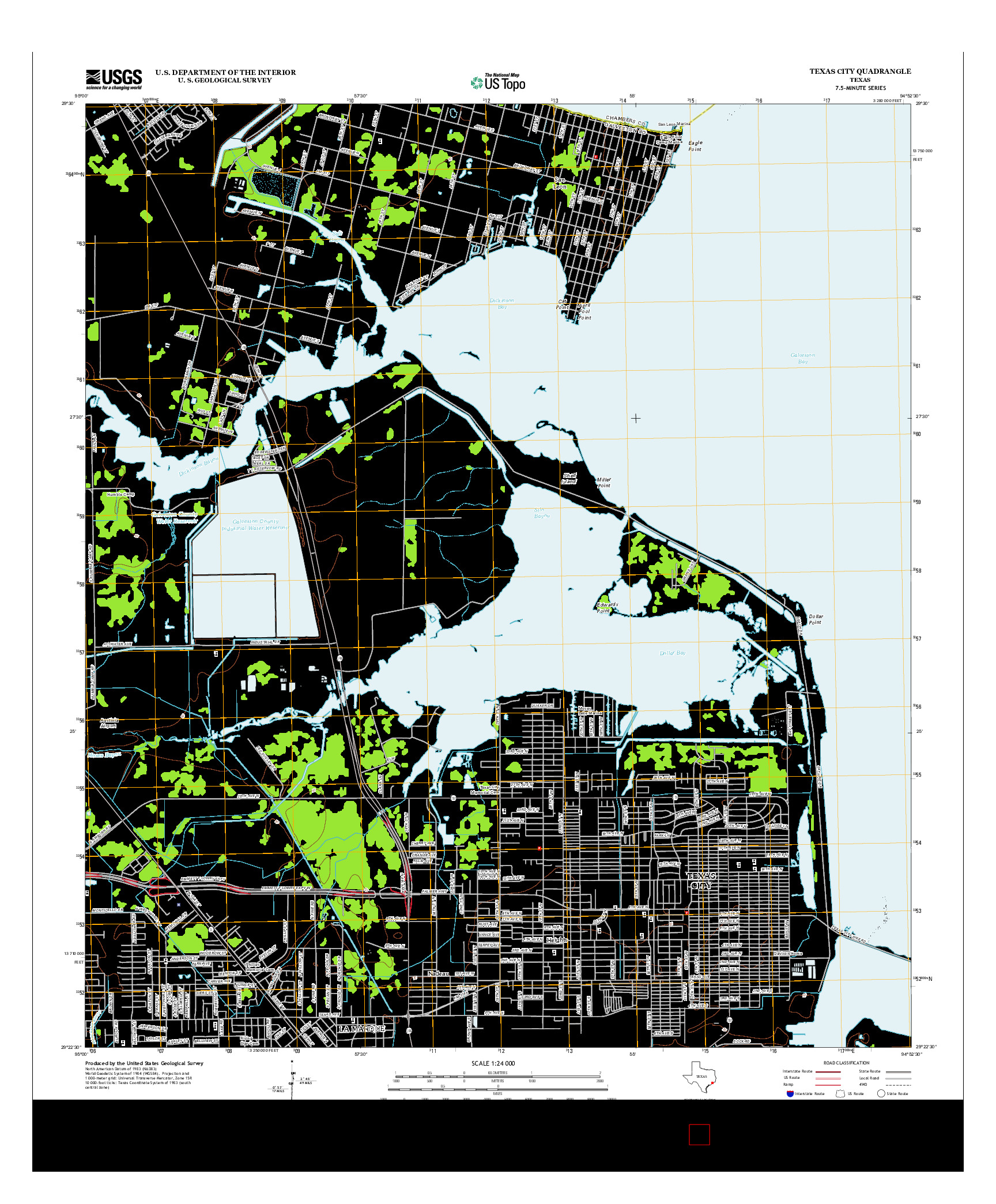 USGS US TOPO 7.5-MINUTE MAP FOR TEXAS CITY, TX 2013