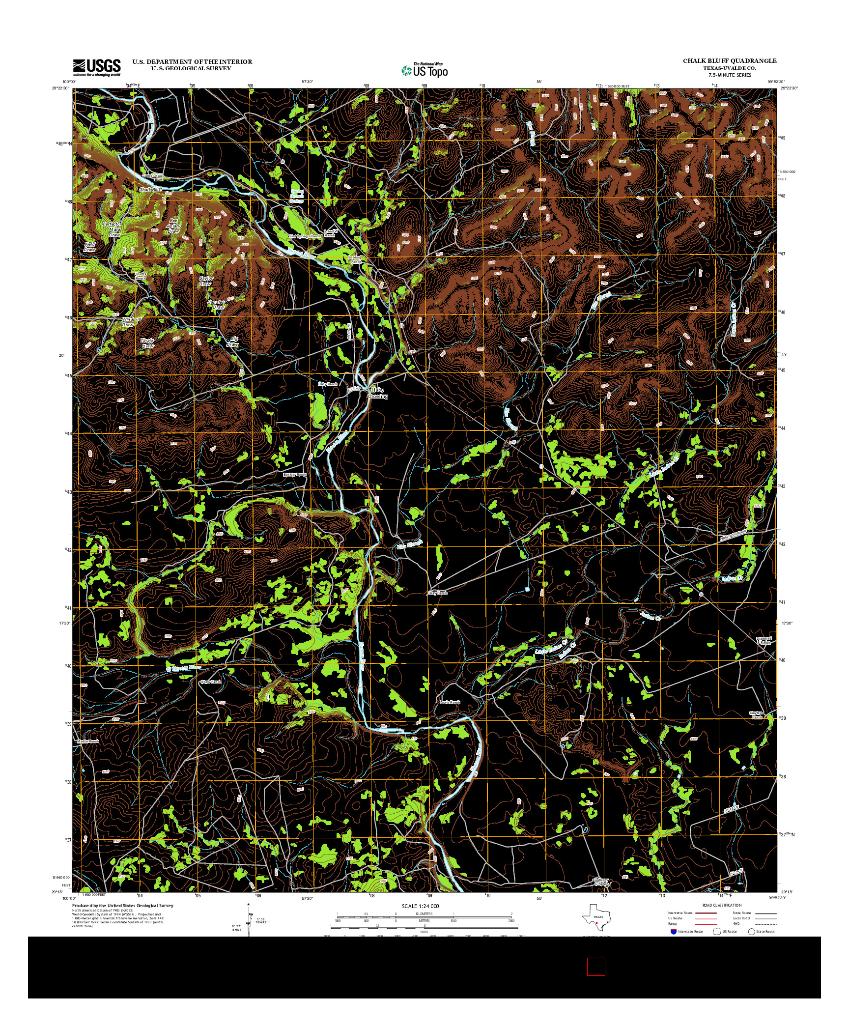 USGS US TOPO 7.5-MINUTE MAP FOR CHALK BLUFF, TX 2013