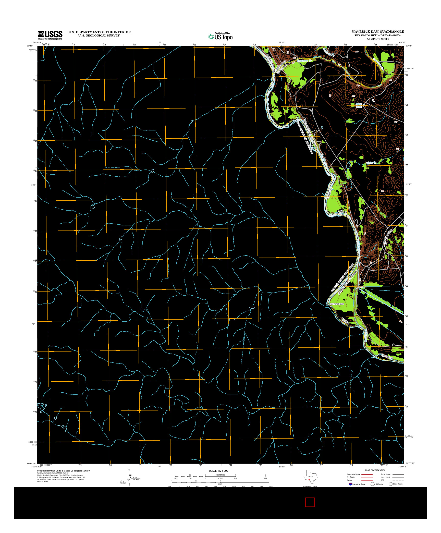 USGS US TOPO 7.5-MINUTE MAP FOR MAVERICK DAM, TX-COA 2013