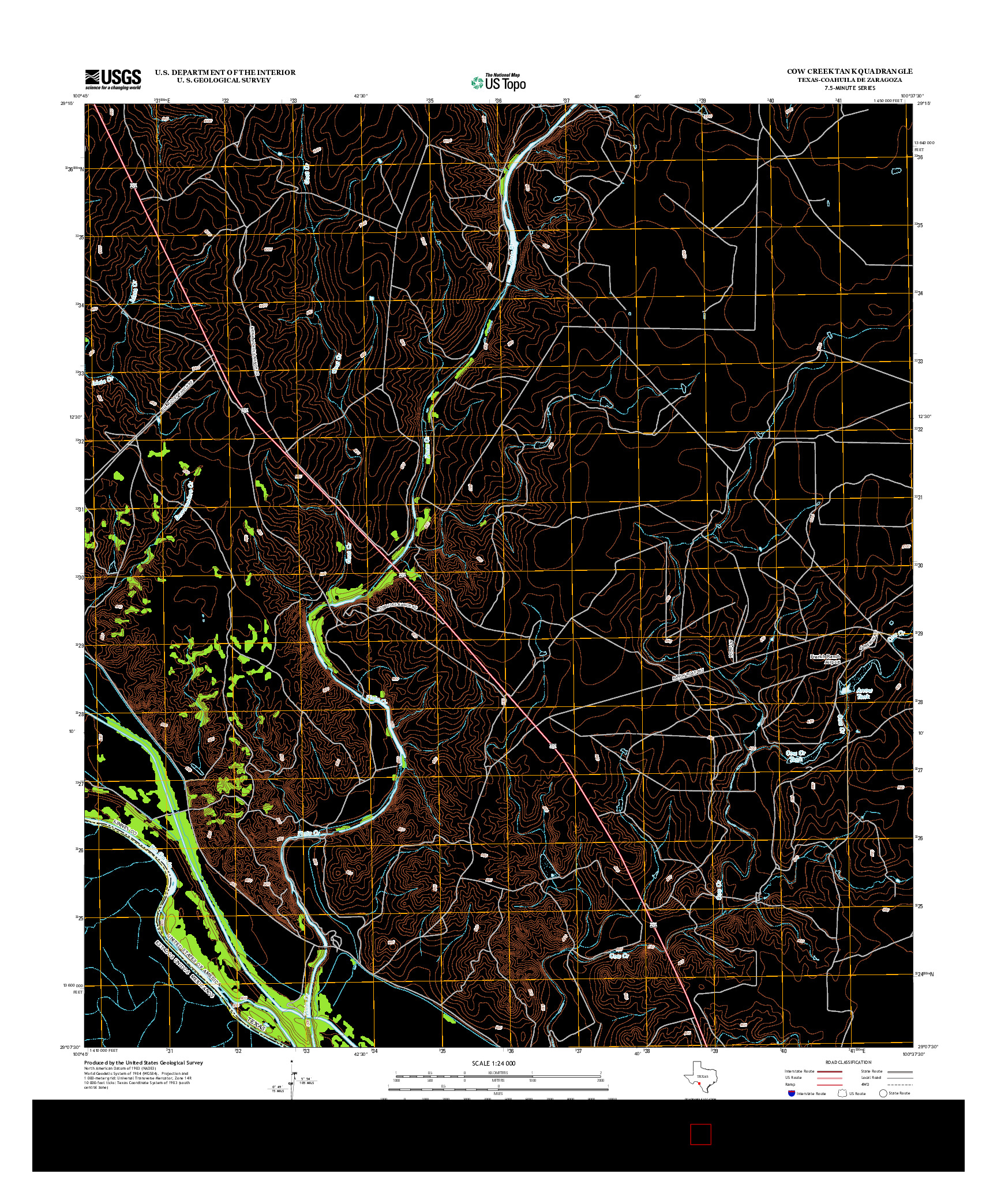 USGS US TOPO 7.5-MINUTE MAP FOR COW CREEK TANK, TX-COA 2013