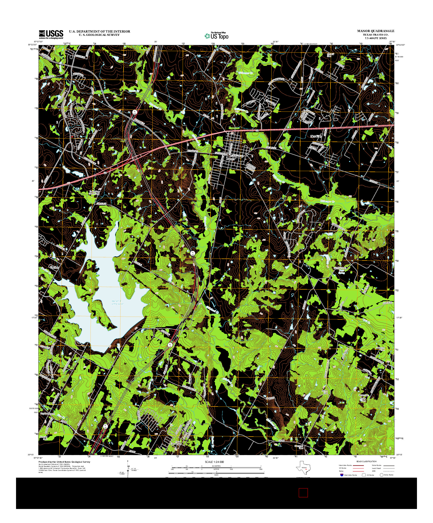 USGS US TOPO 7.5-MINUTE MAP FOR MANOR, TX 2013