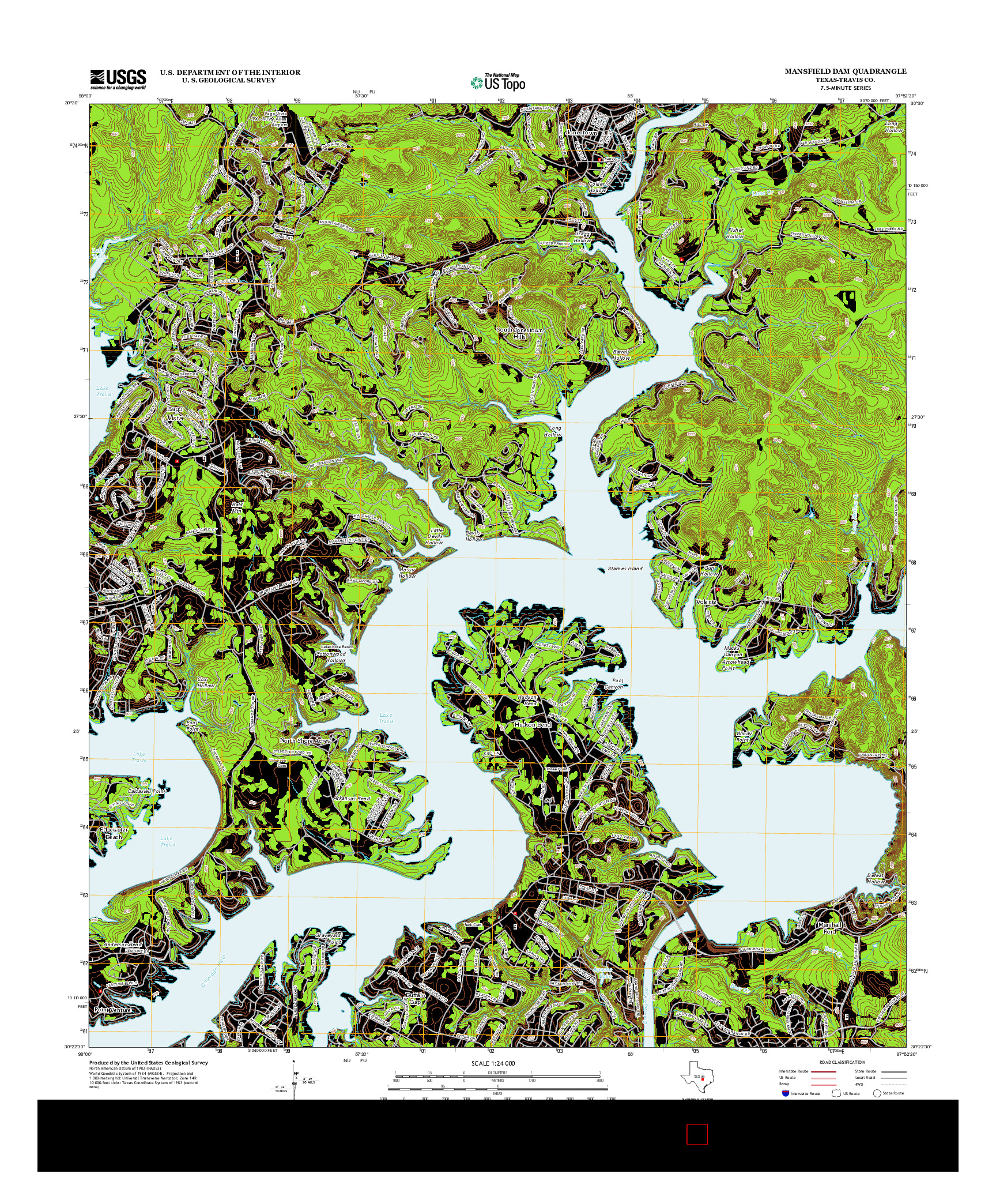 USGS US TOPO 7.5-MINUTE MAP FOR MANSFIELD DAM, TX 2013