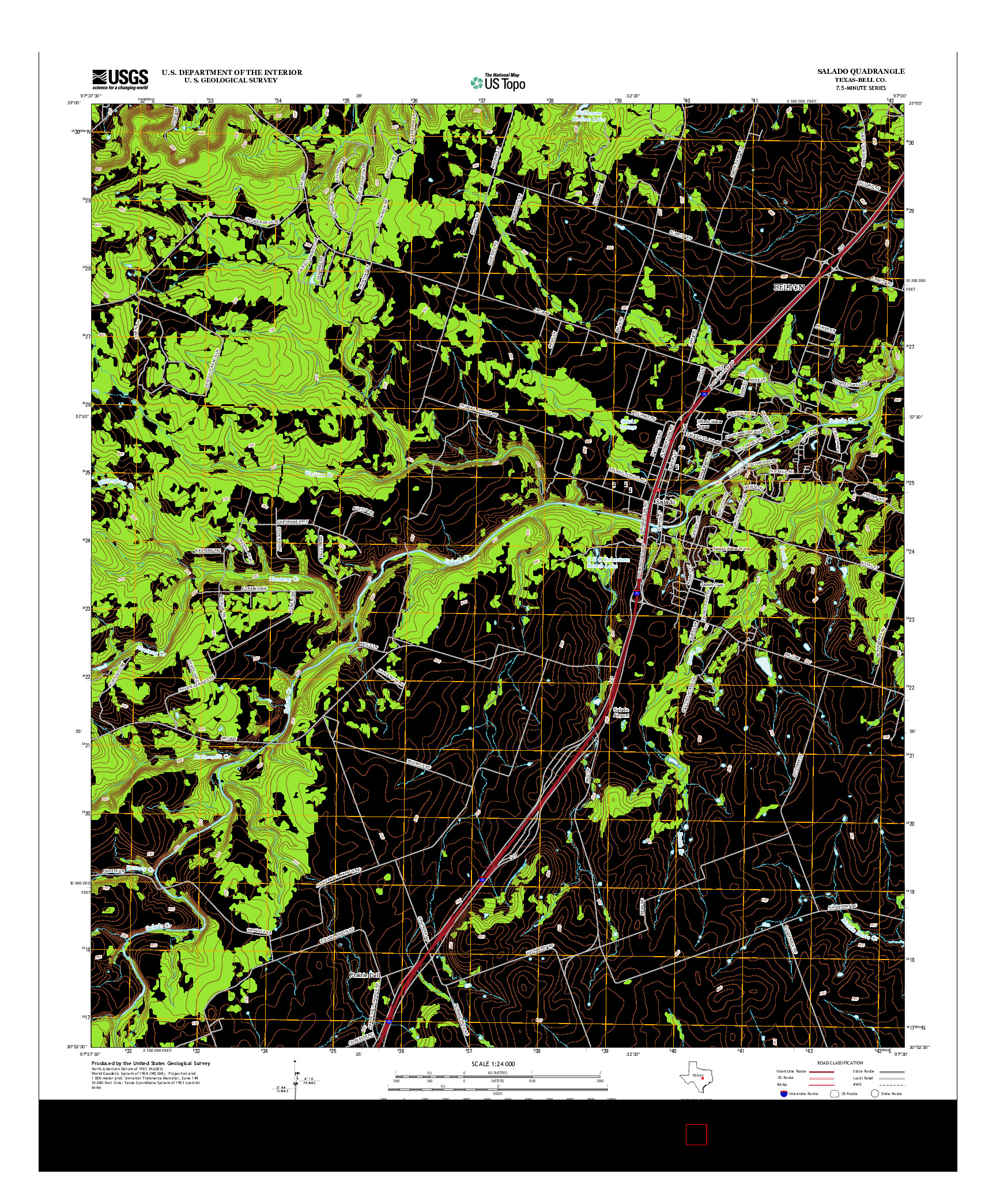 USGS US TOPO 7.5-MINUTE MAP FOR SALADO, TX 2013
