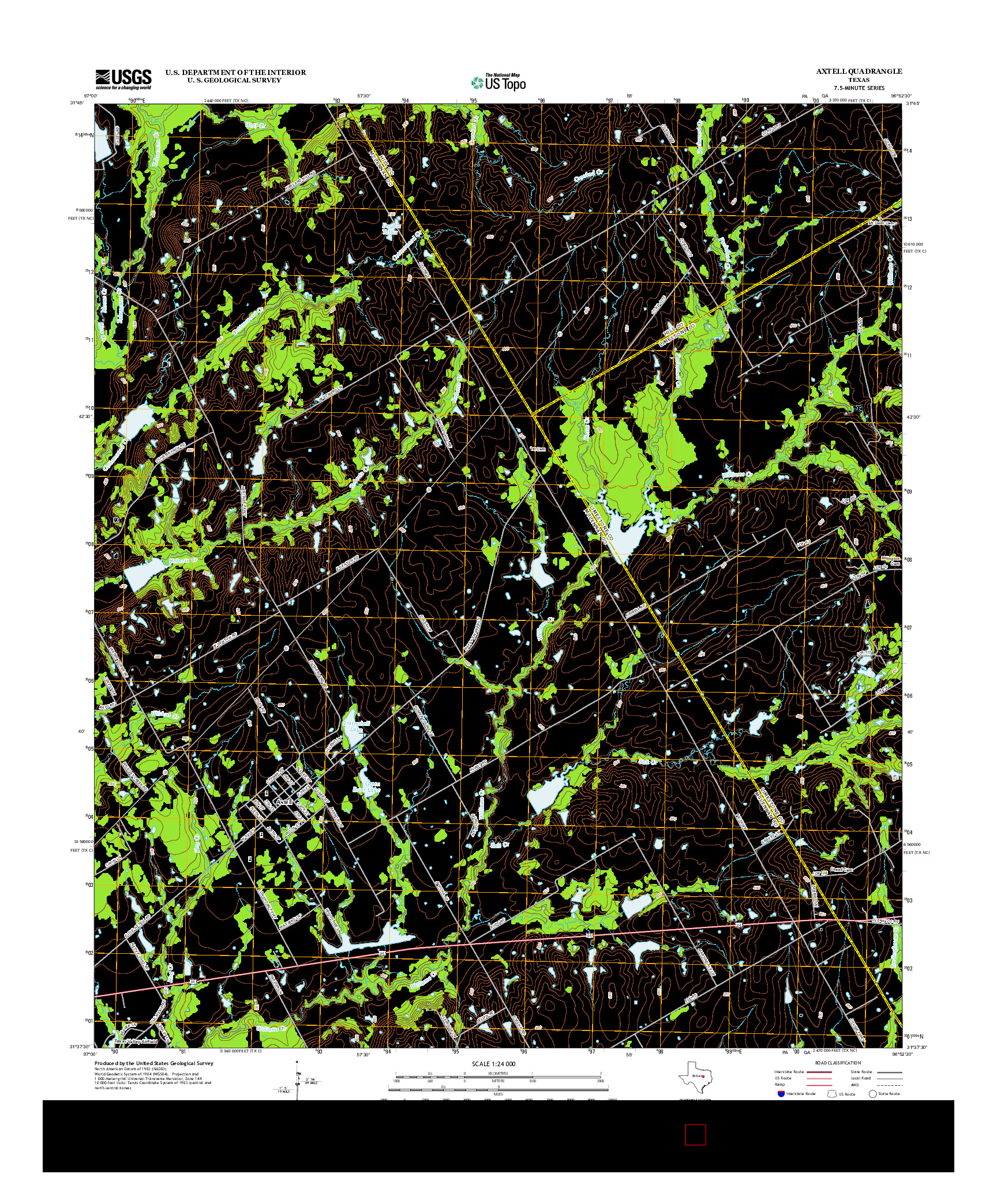 USGS US TOPO 7.5-MINUTE MAP FOR AXTELL, TX 2013