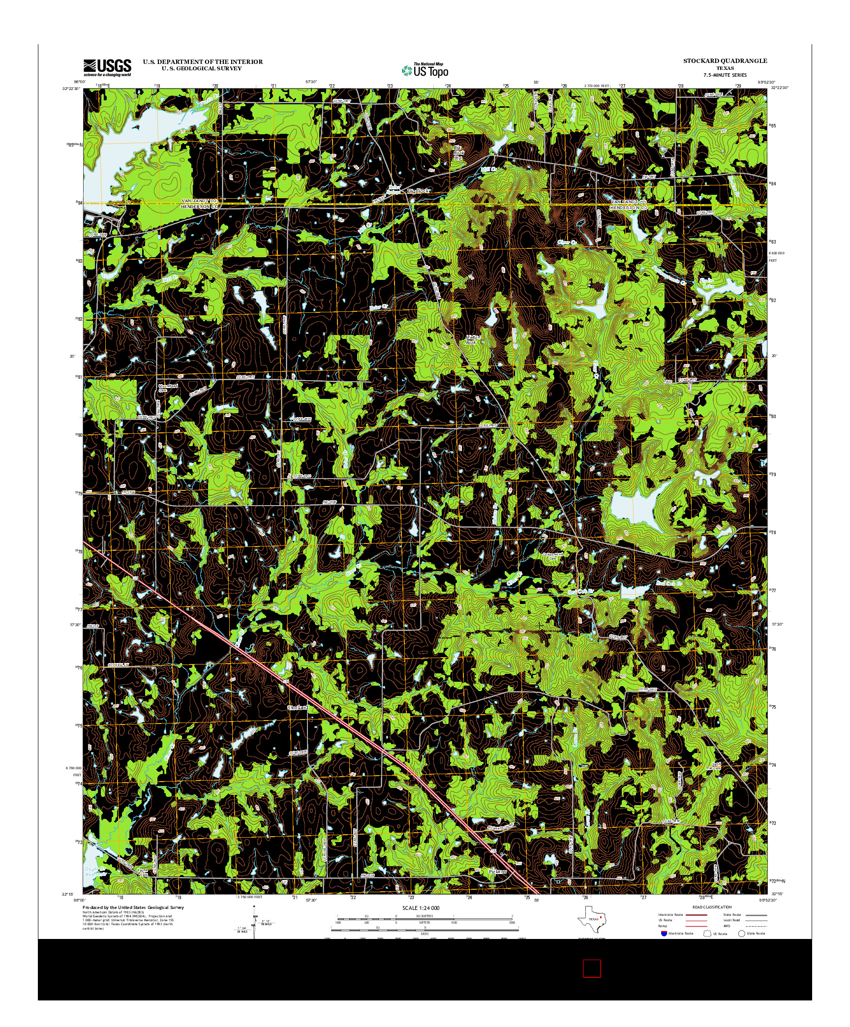 USGS US TOPO 7.5-MINUTE MAP FOR STOCKARD, TX 2013