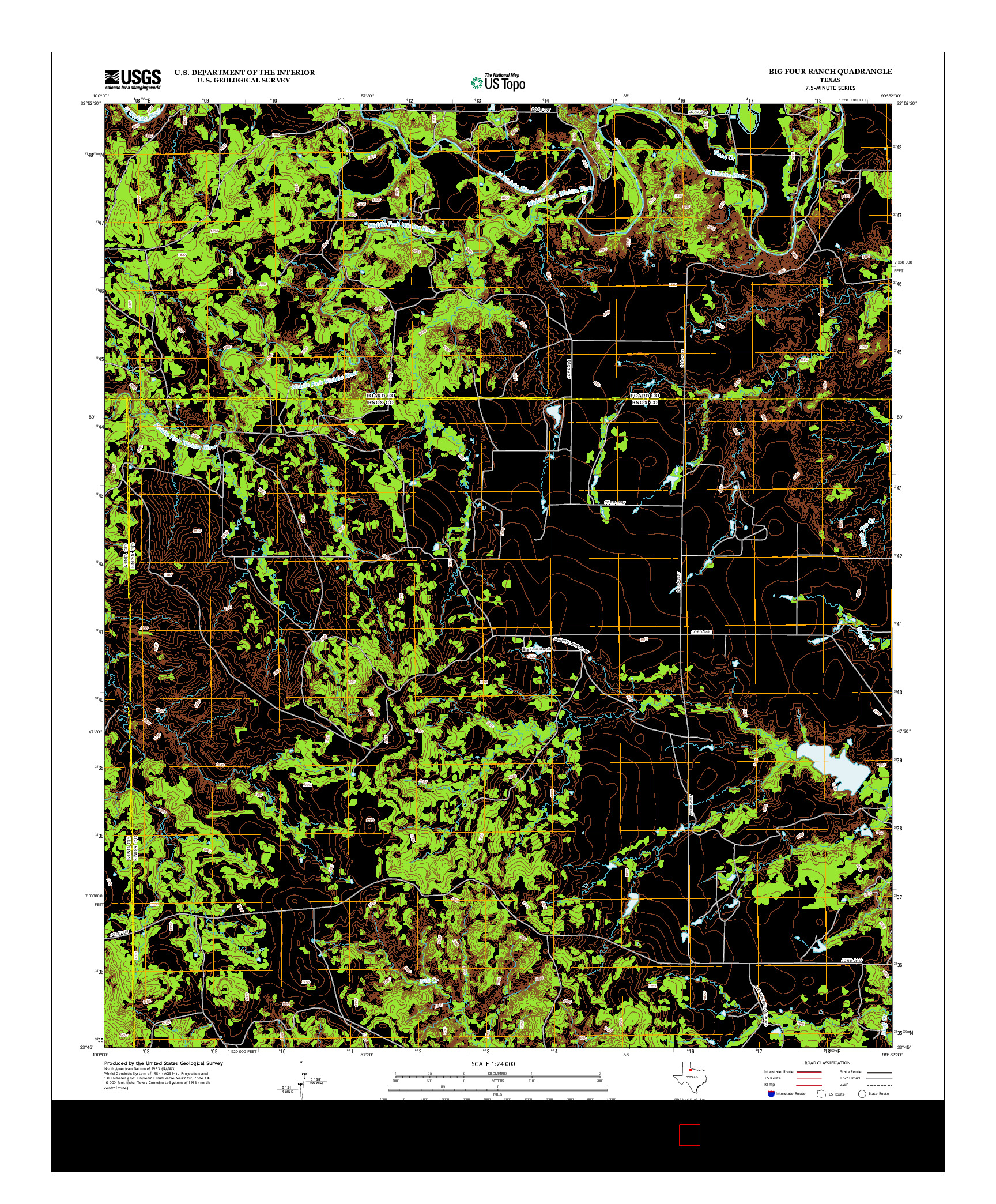 USGS US TOPO 7.5-MINUTE MAP FOR BIG FOUR RANCH, TX 2013