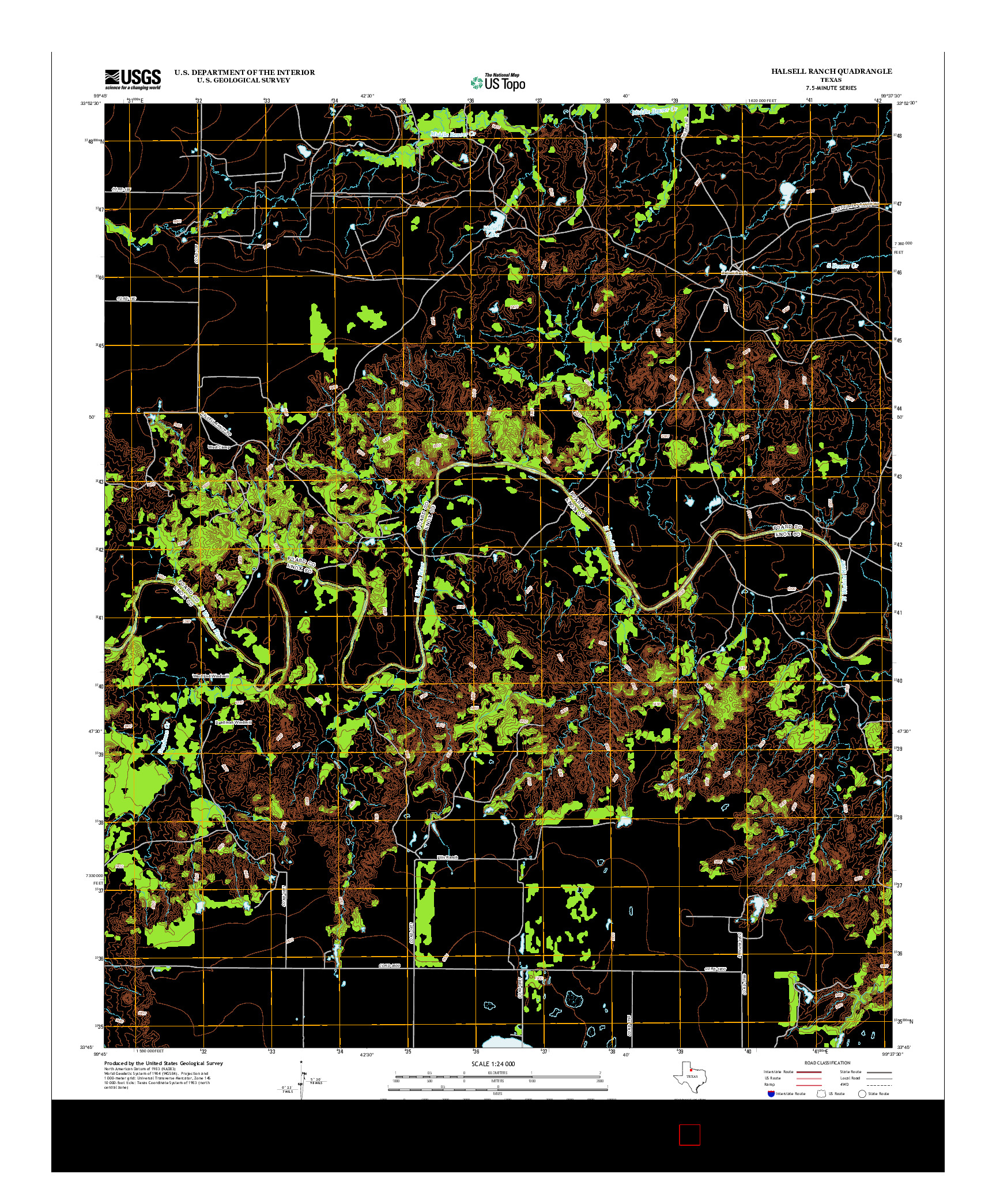 USGS US TOPO 7.5-MINUTE MAP FOR HALSELL RANCH, TX 2013